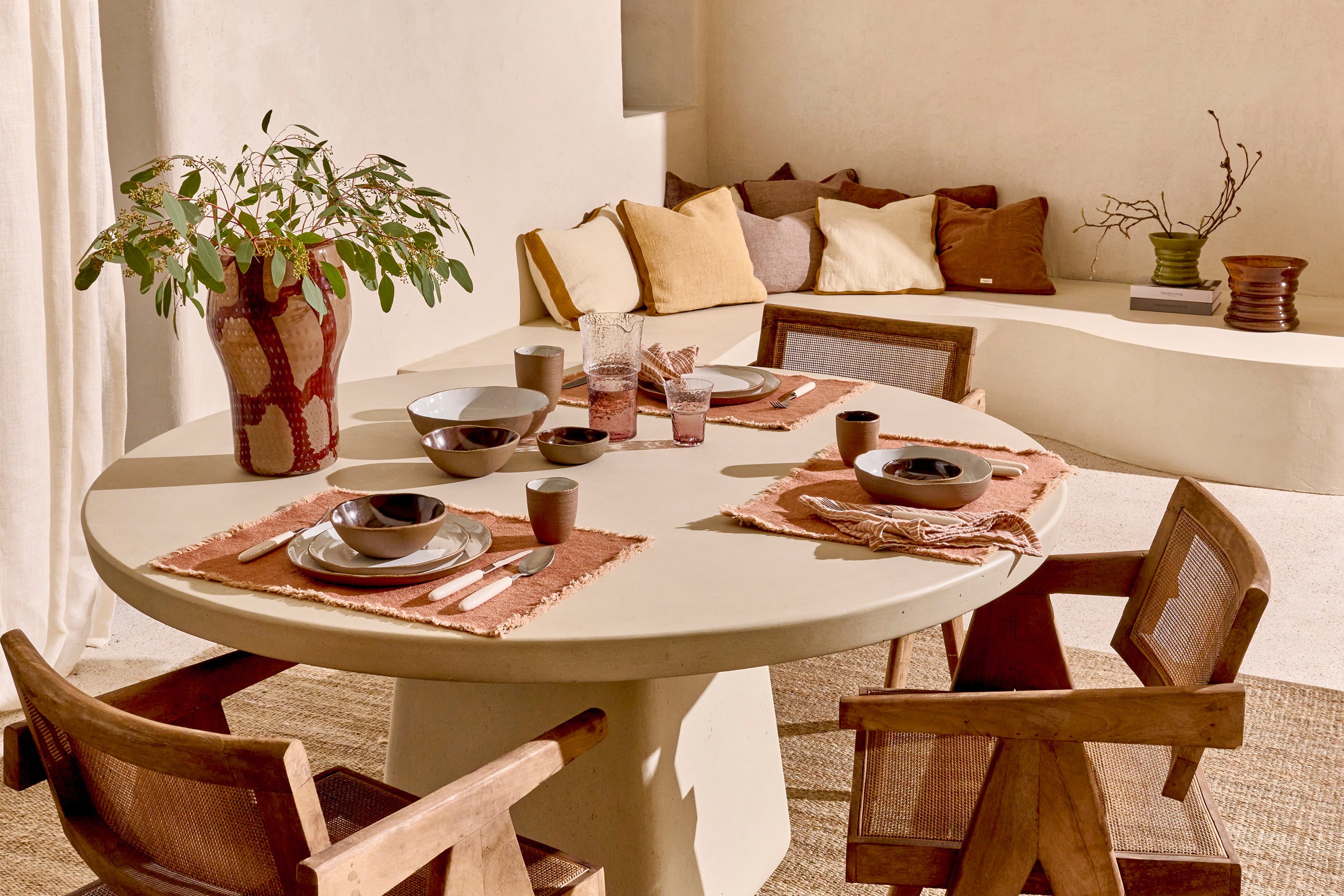 Servet - set van 6 -terracotta