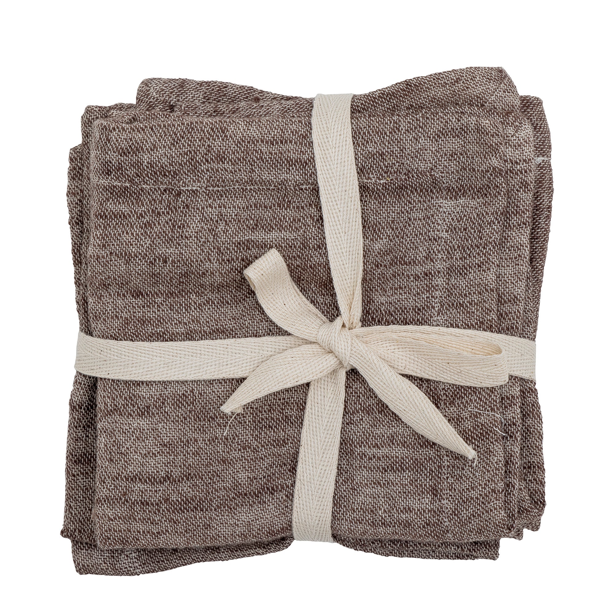 Serviette de table Heika brune - coton - lot de 4