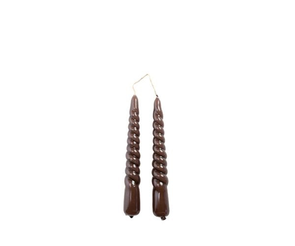 Dinner candle Mini Swirl - set of 2