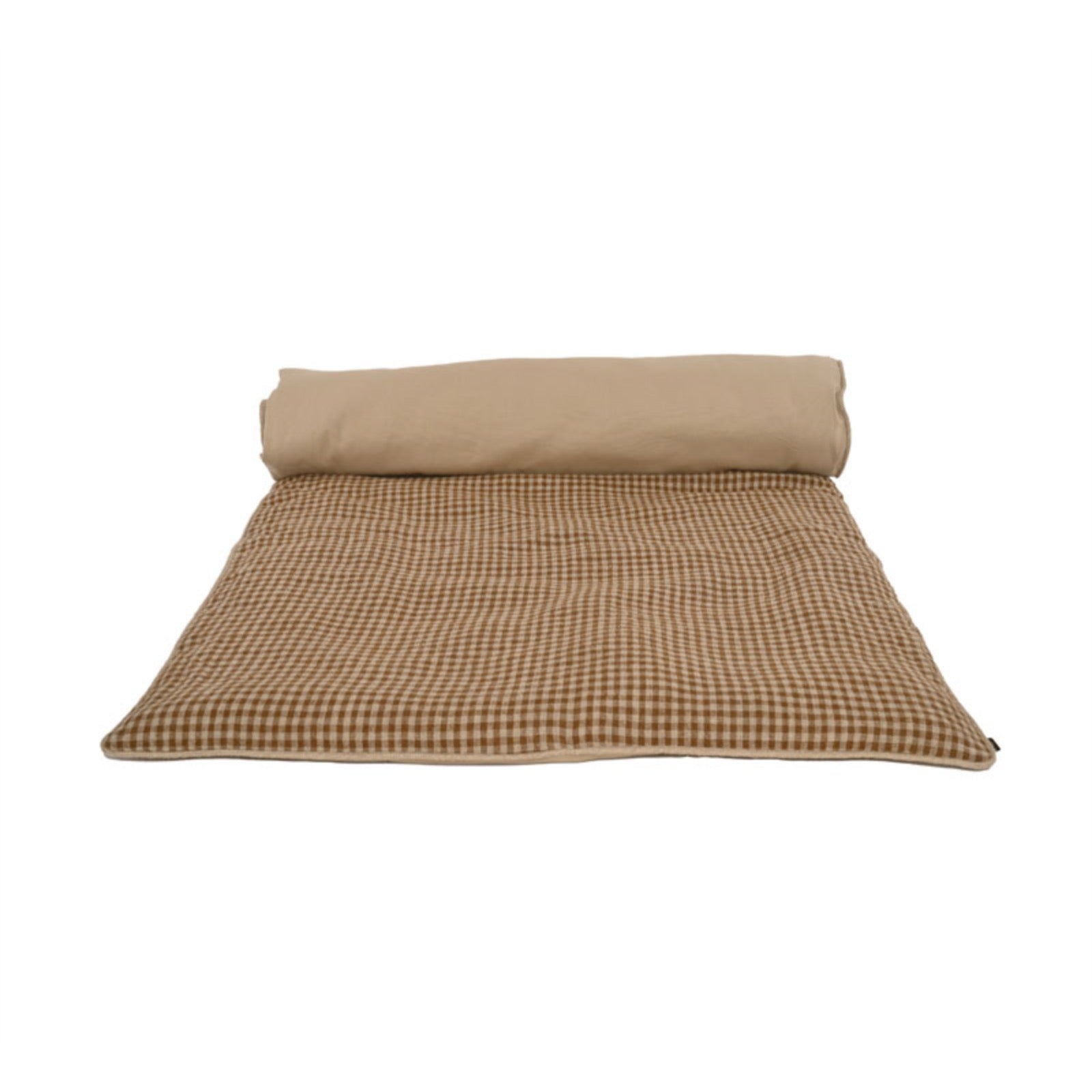 Bedsprei geruit goud - naturel