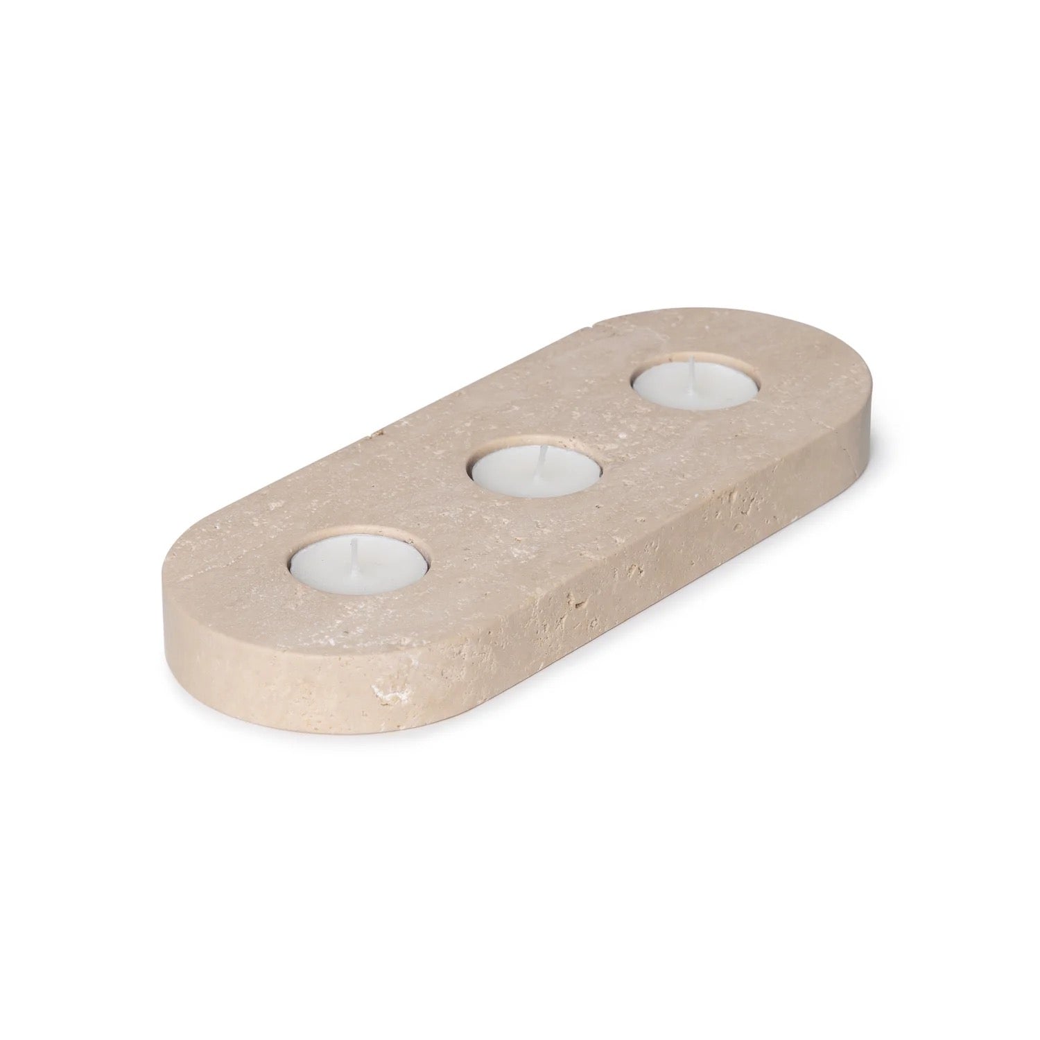 Candle holder in Travertine