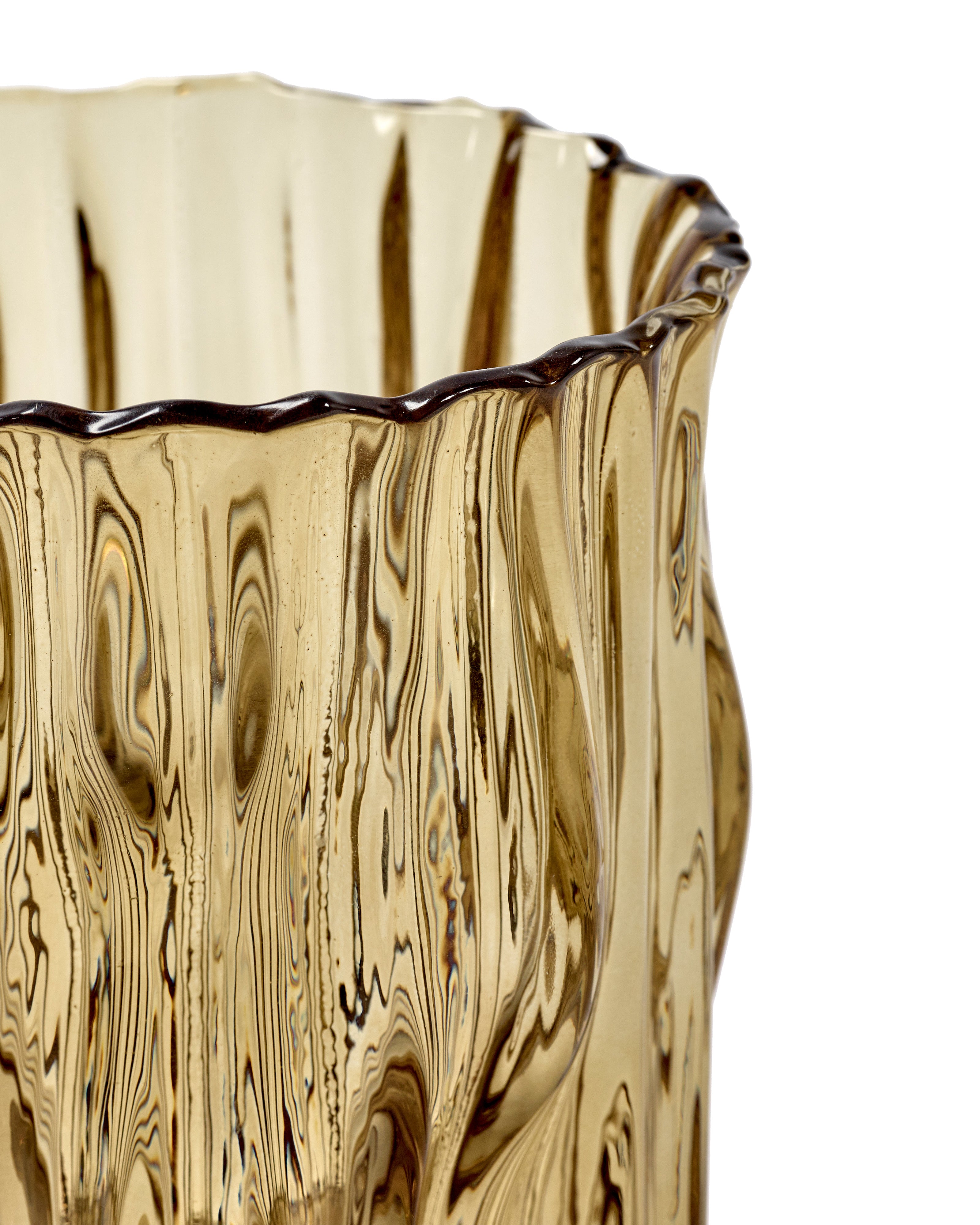 Cylinder-shaped organic vase - yellow