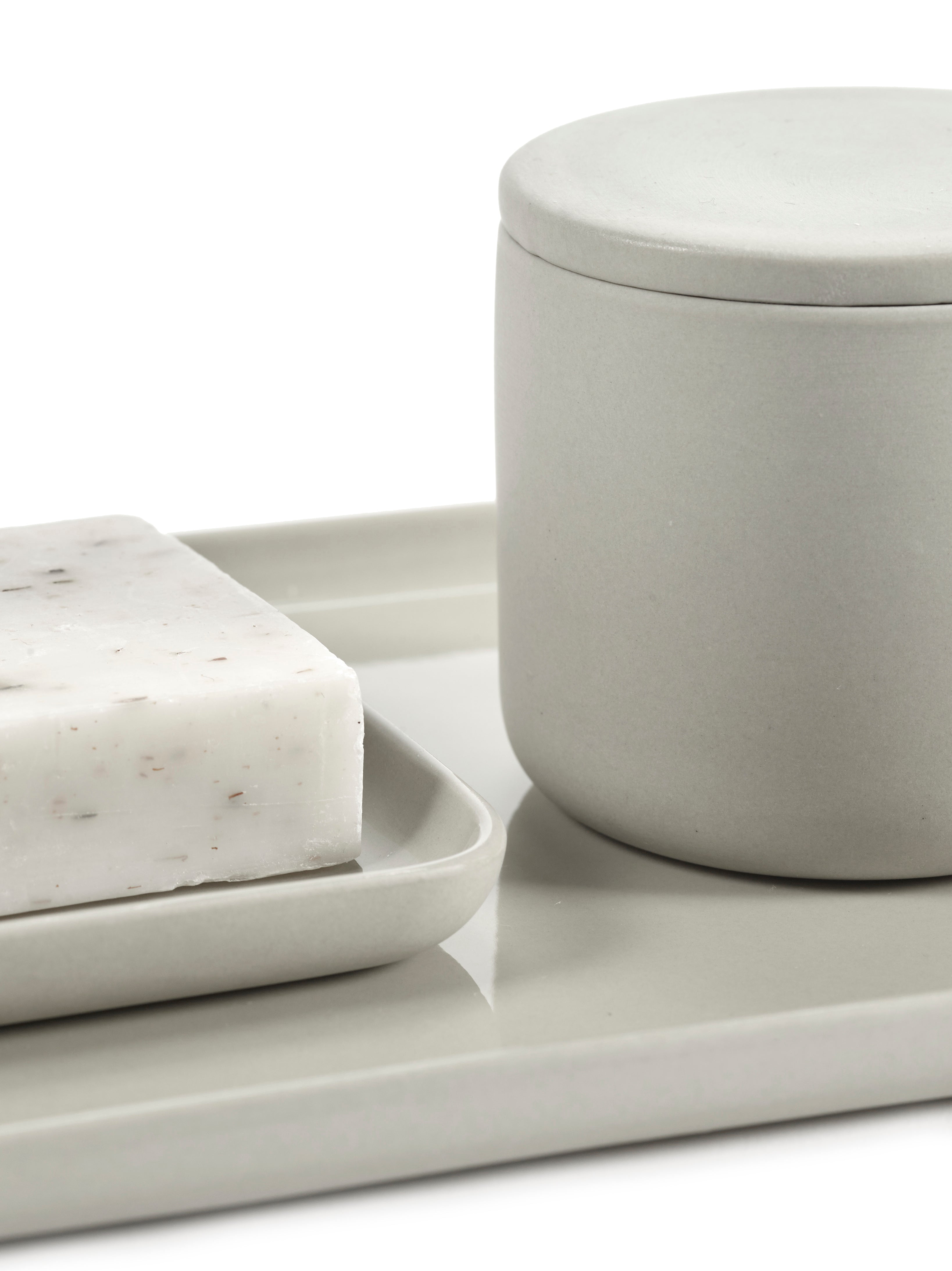Small beige storage box with lid - Bertrand Lejoly