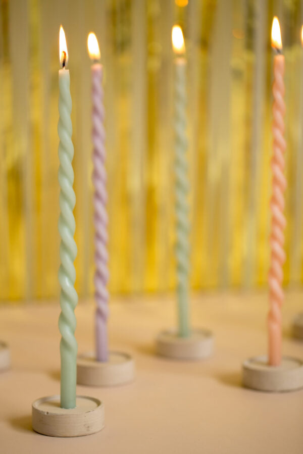 Dinner candle Slim Swirl - 30 cm - set of 2