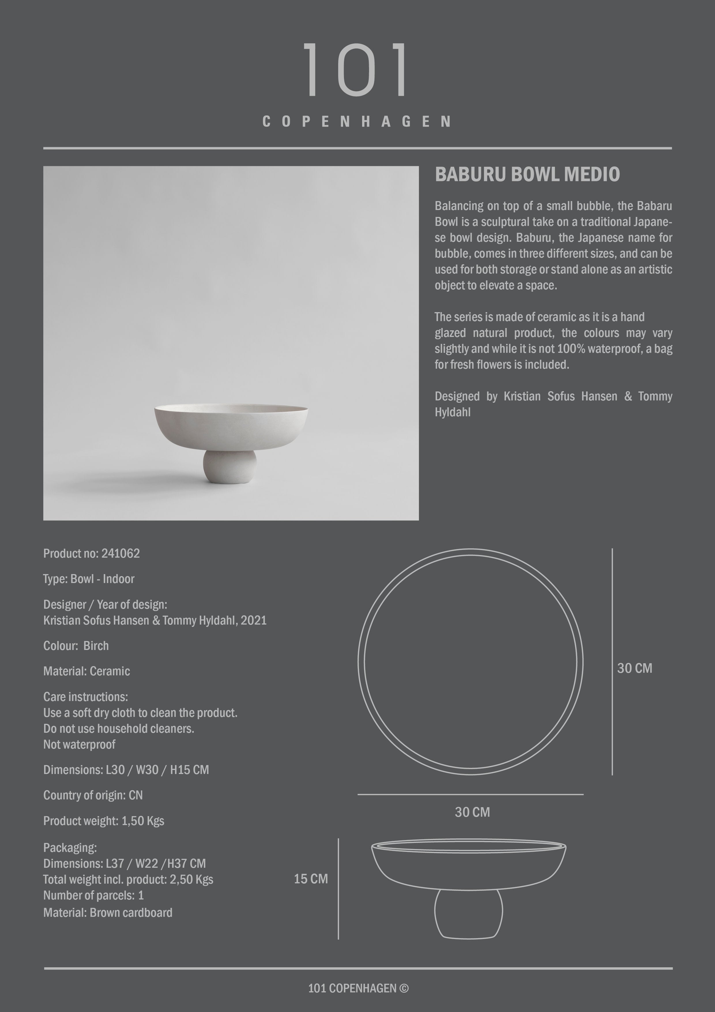 Baburu bowl M Birch