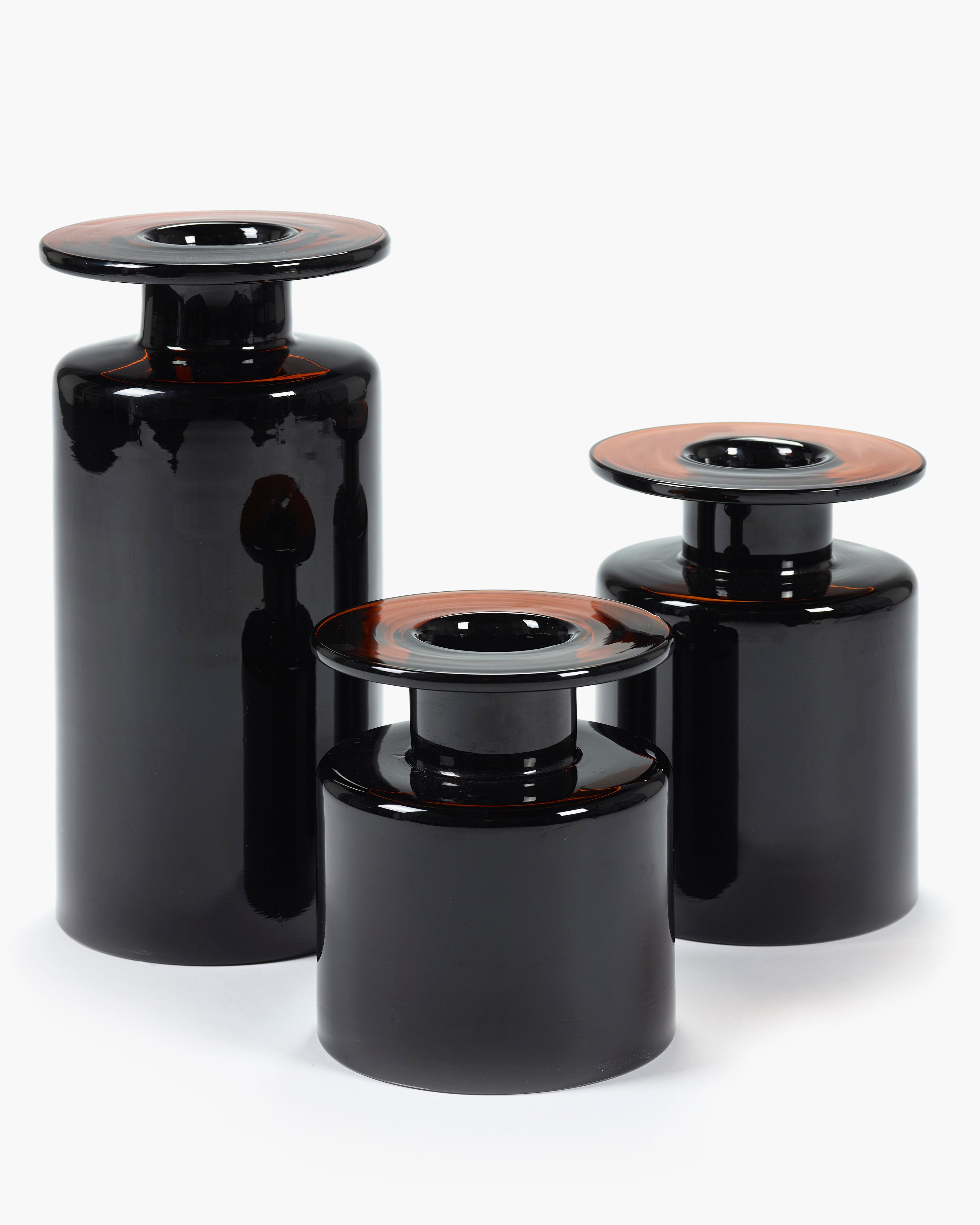 Vase Wind & Fire brown/black small