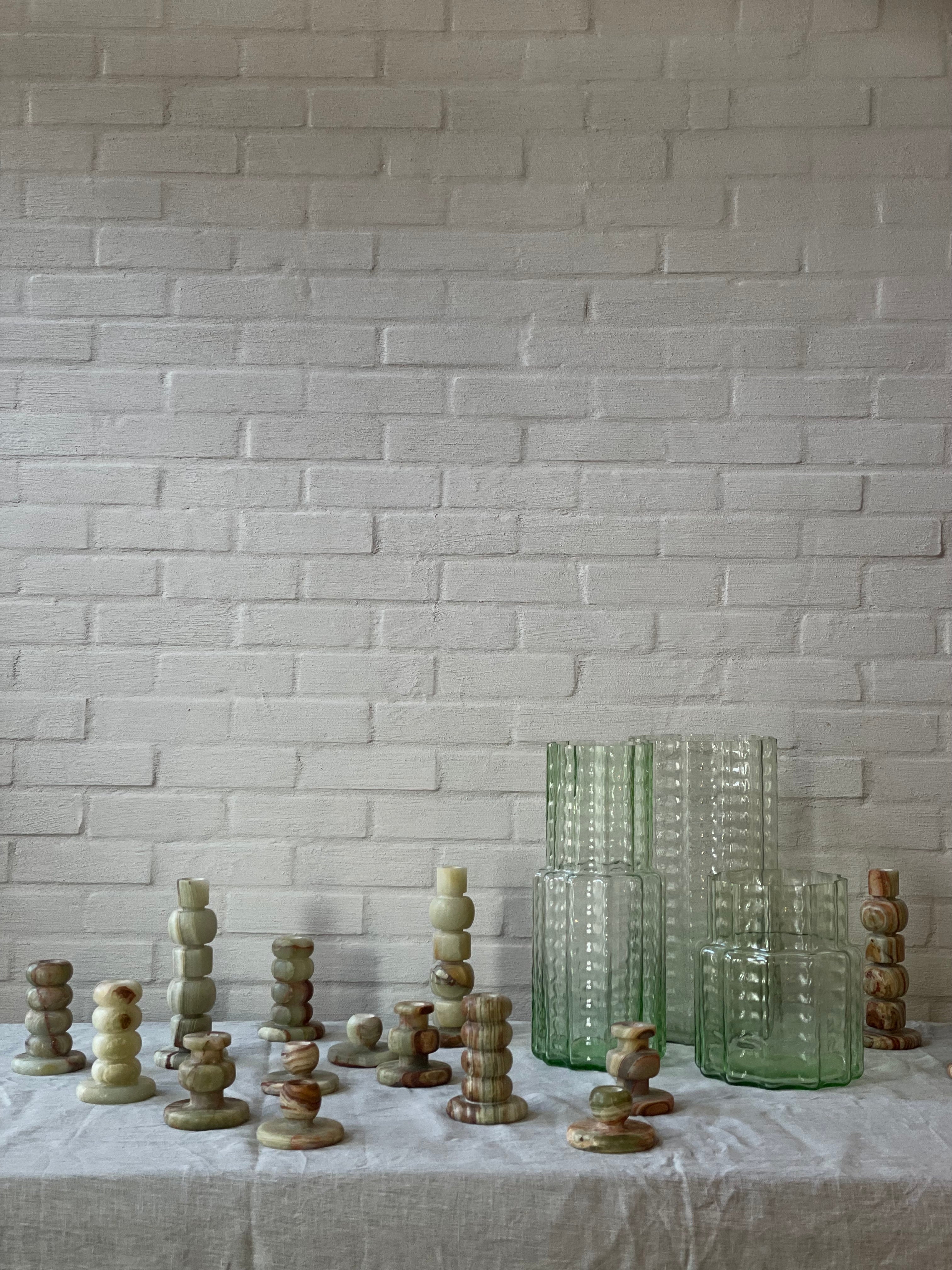 Kandelaar onyx groen S