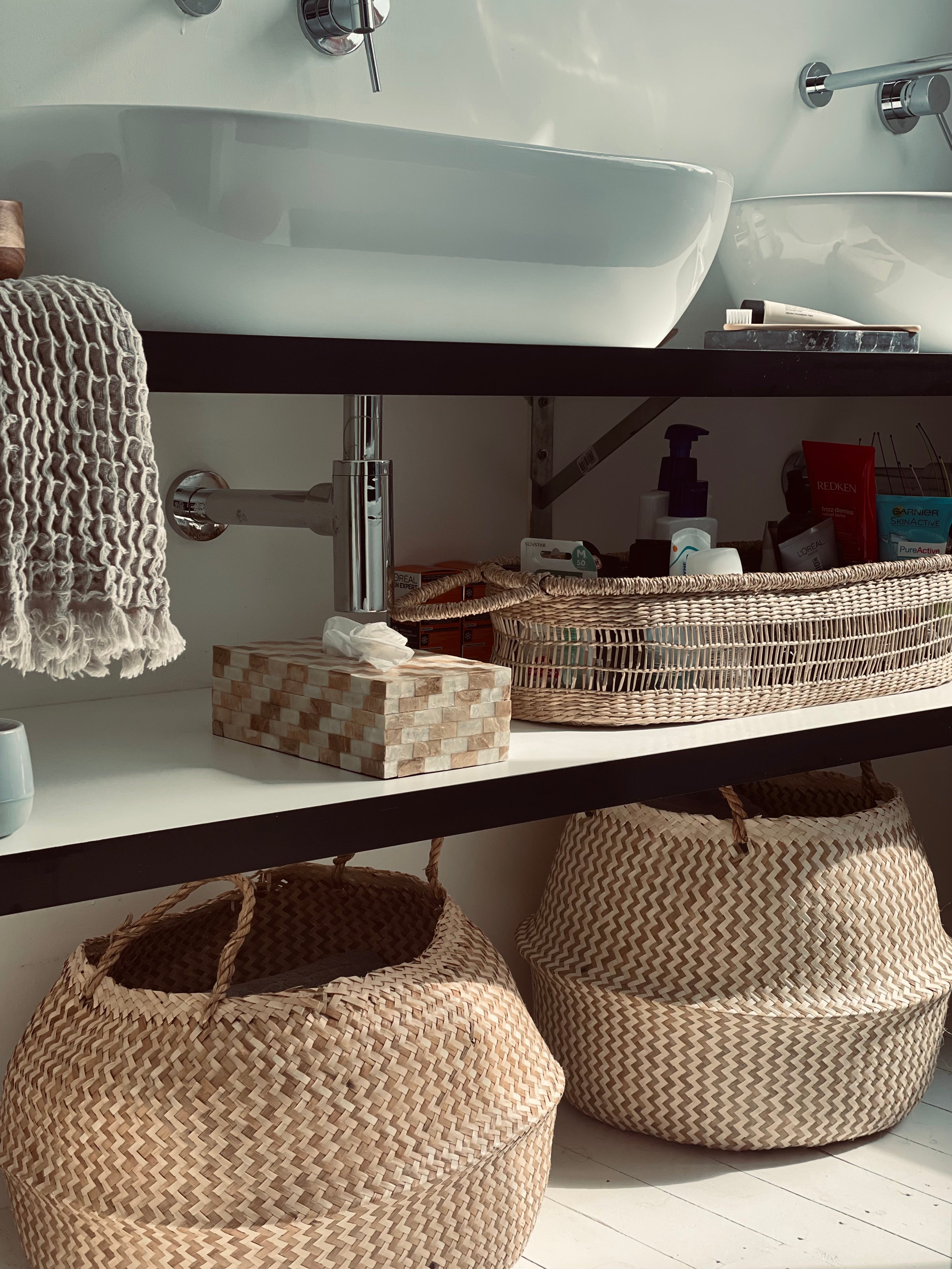 Panier de rangement en jonc de mer Varny