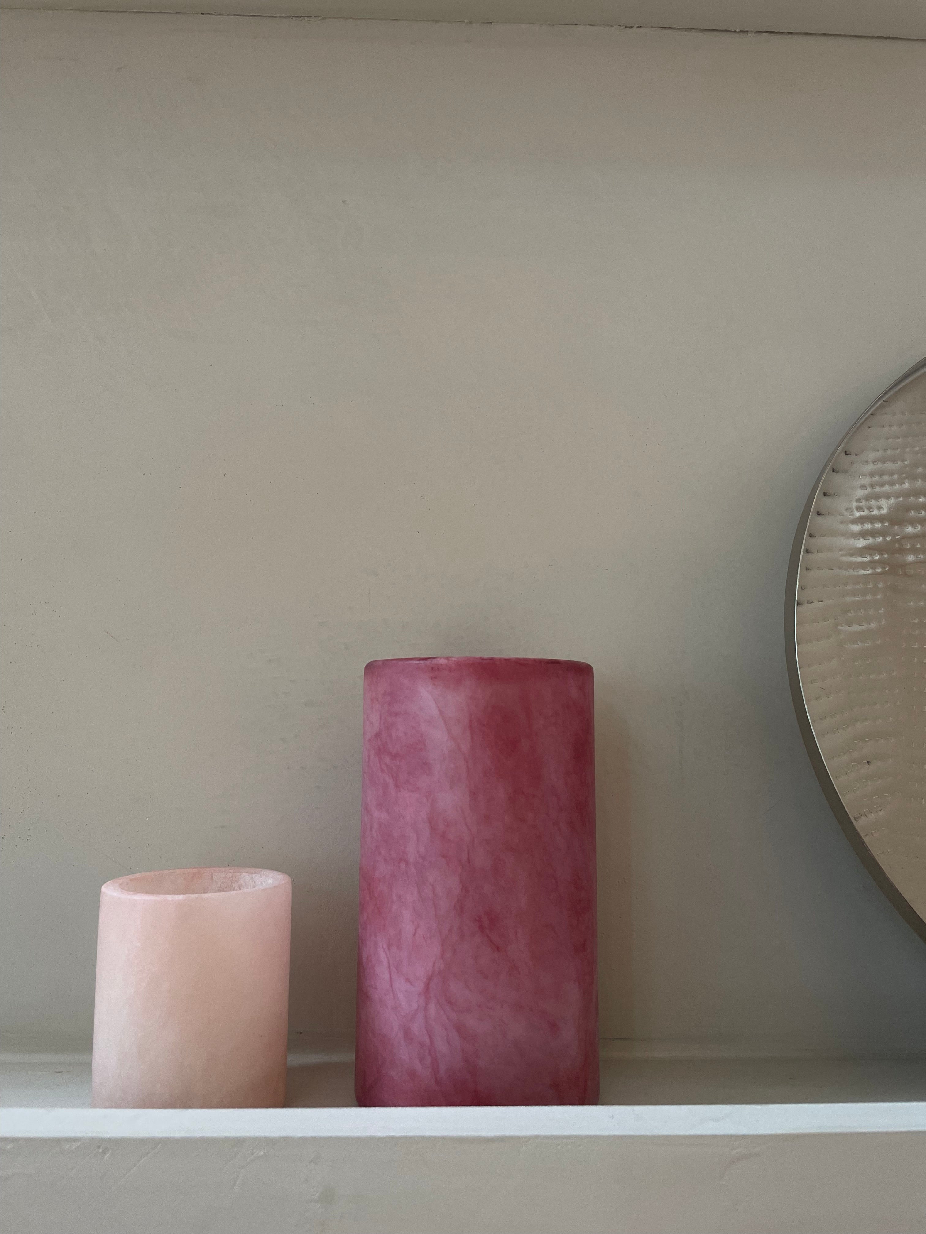 Candle holder alabaster burgundy M