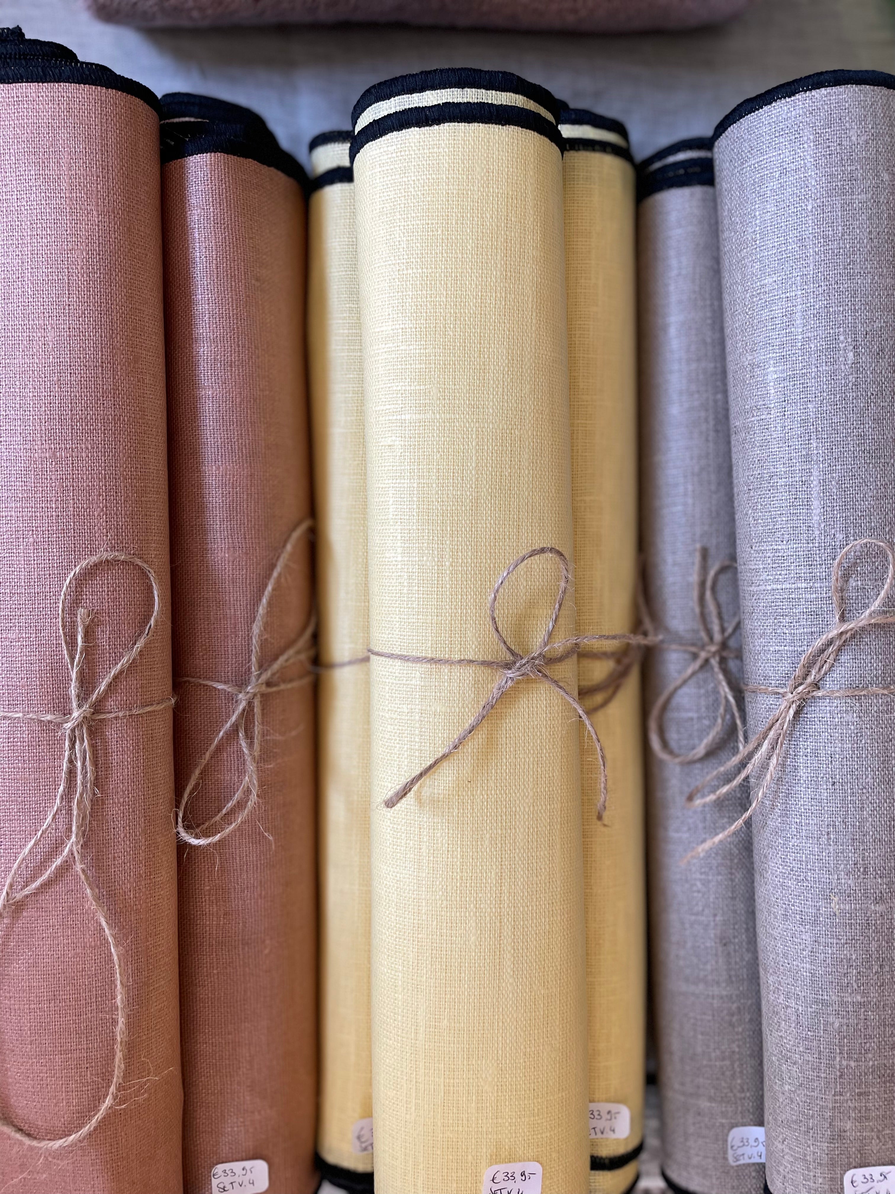 Sets de table en lin avec revêtement - vieux rose - set de 4