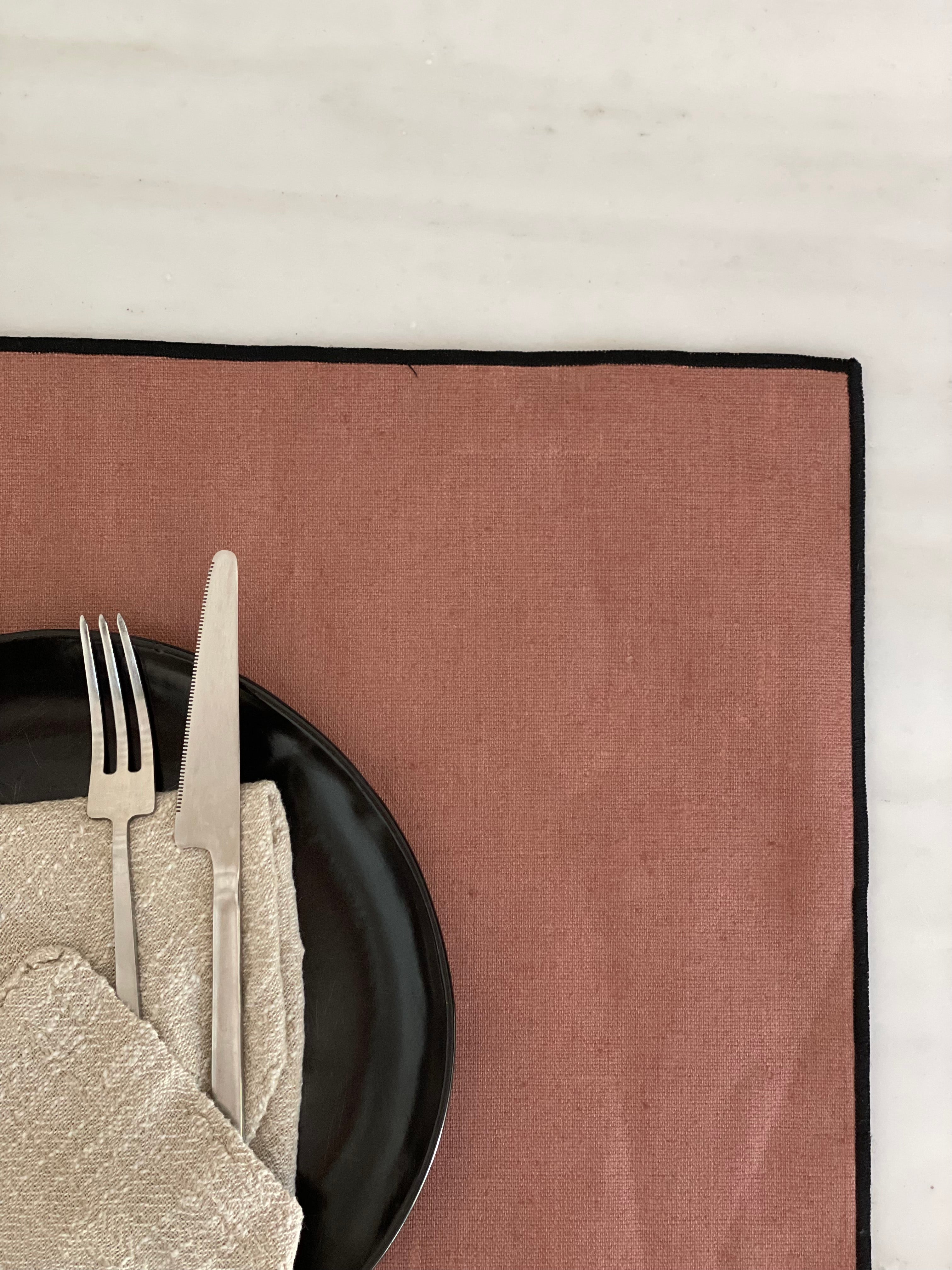 Placemats linen with coating - mochaccino - set of 4