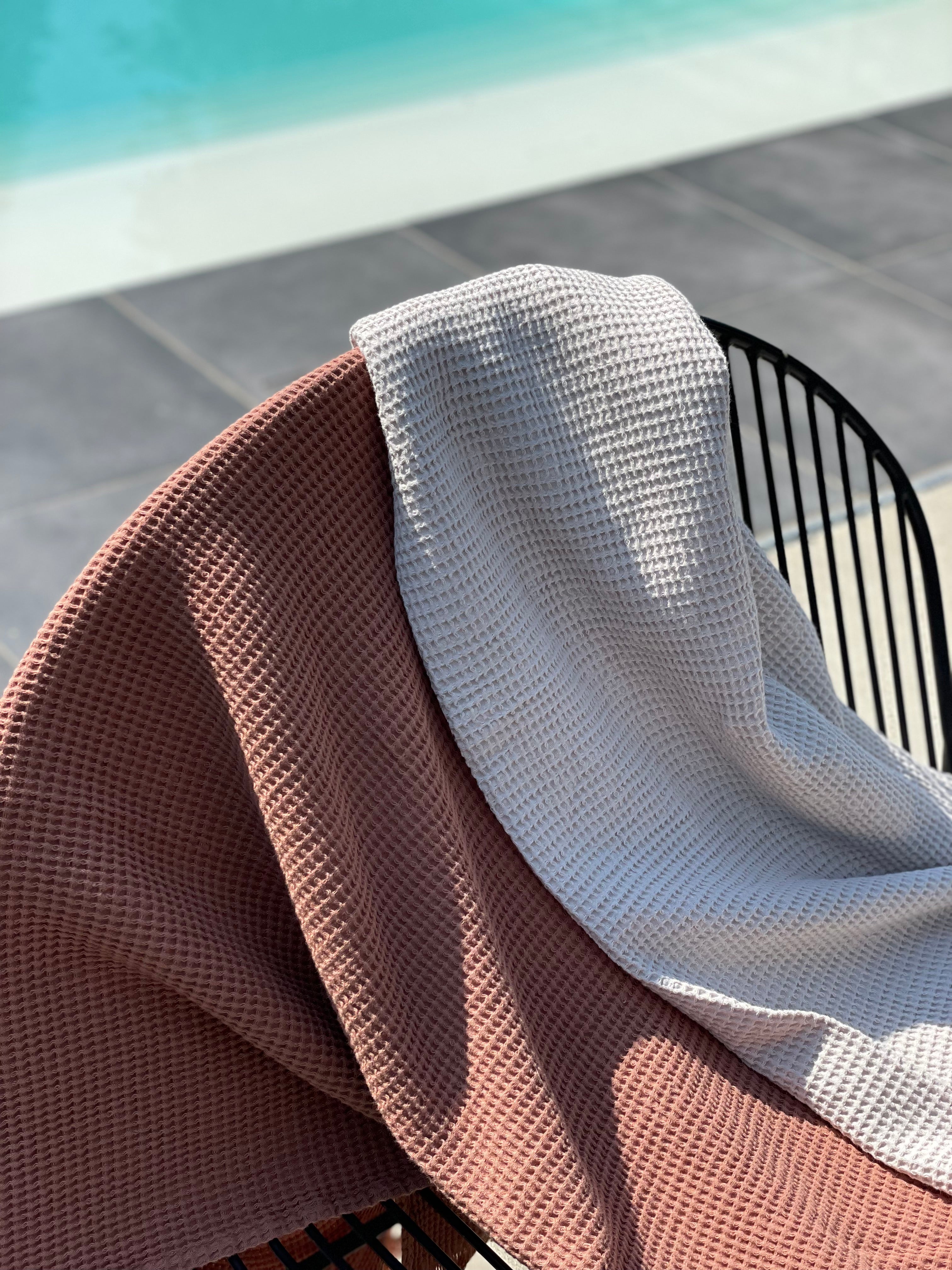 Serviette de bain Gaufre chalk