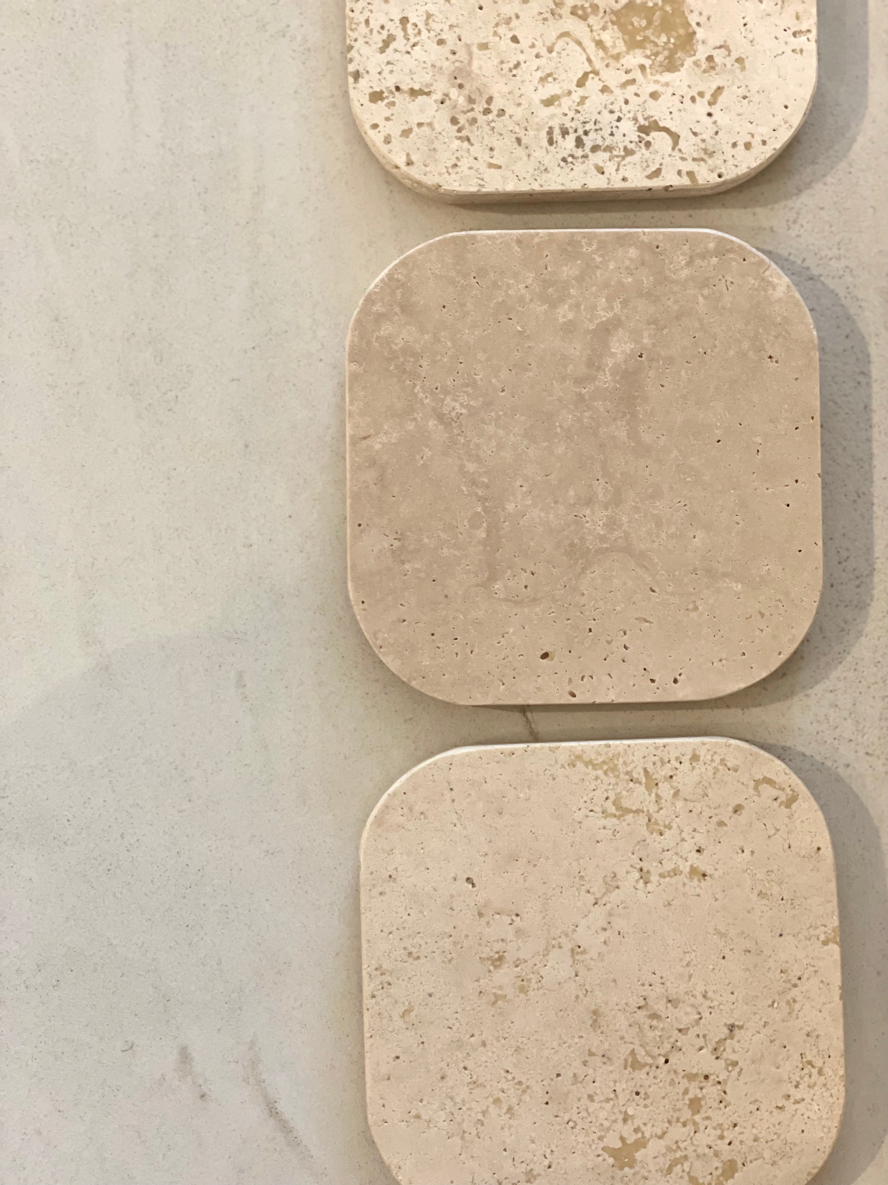 Sous-verres en travertin - lot de 4
