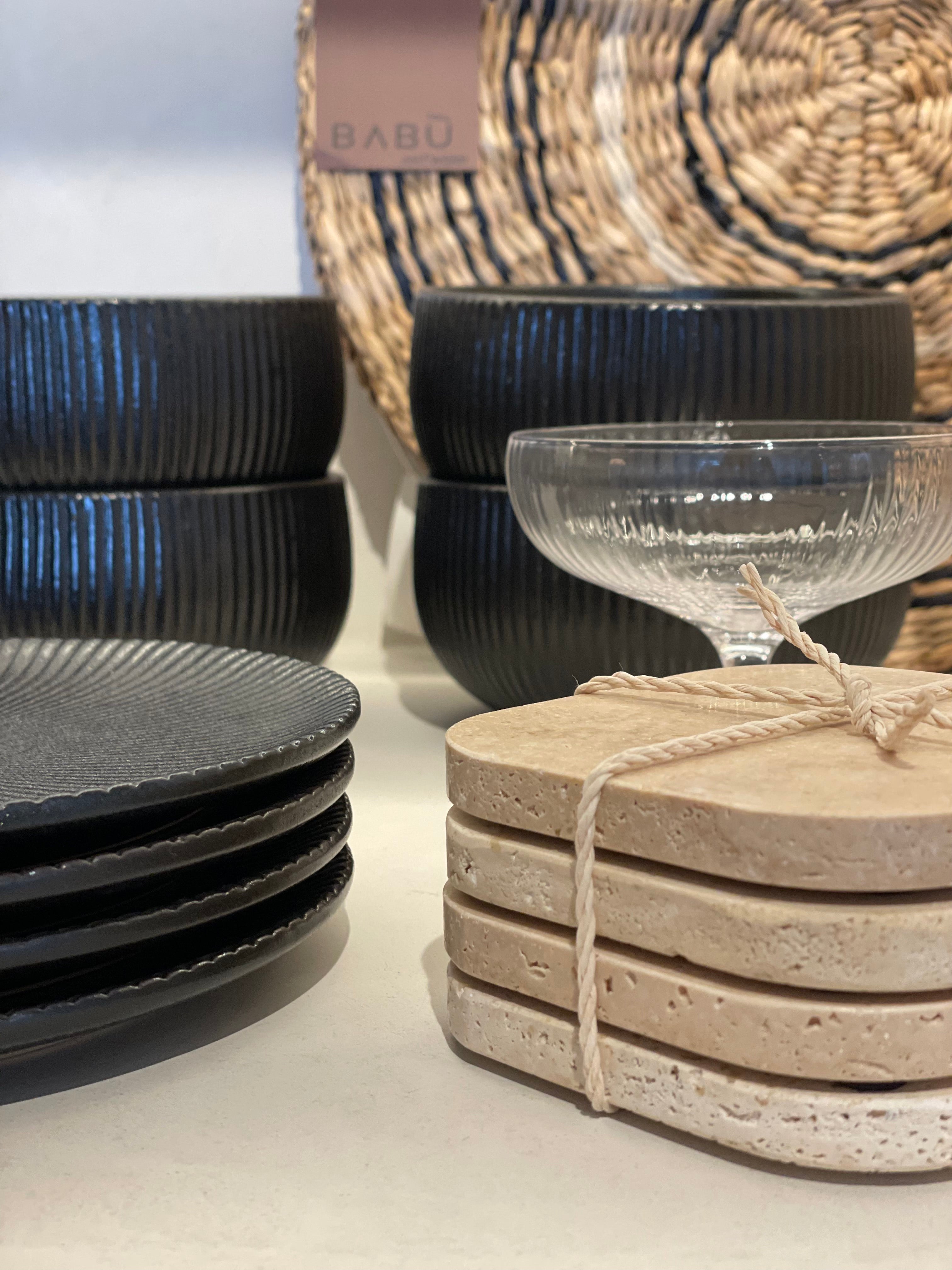 Sous-verres en travertin - lot de 4