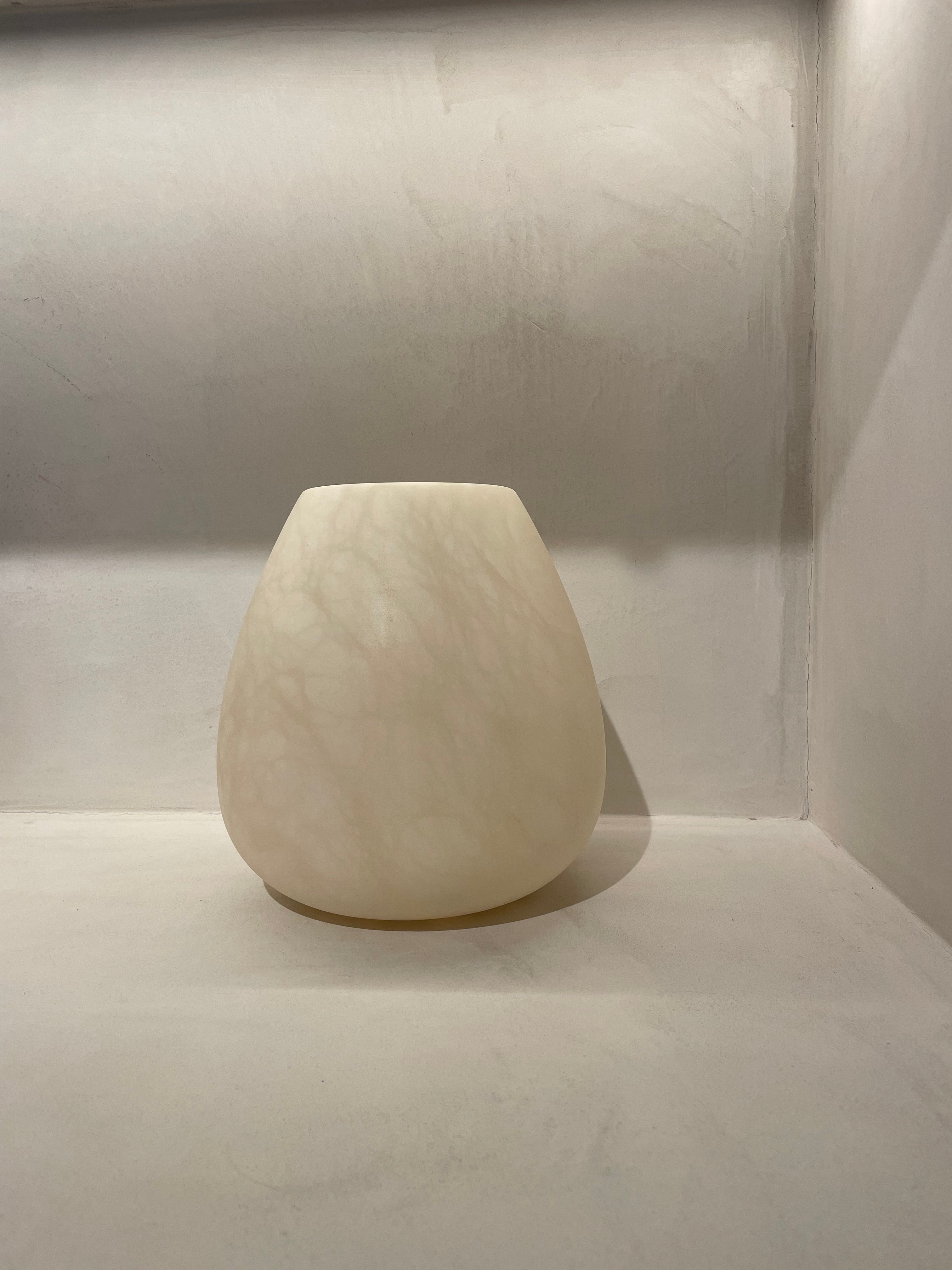Candle holder alabaster beige L