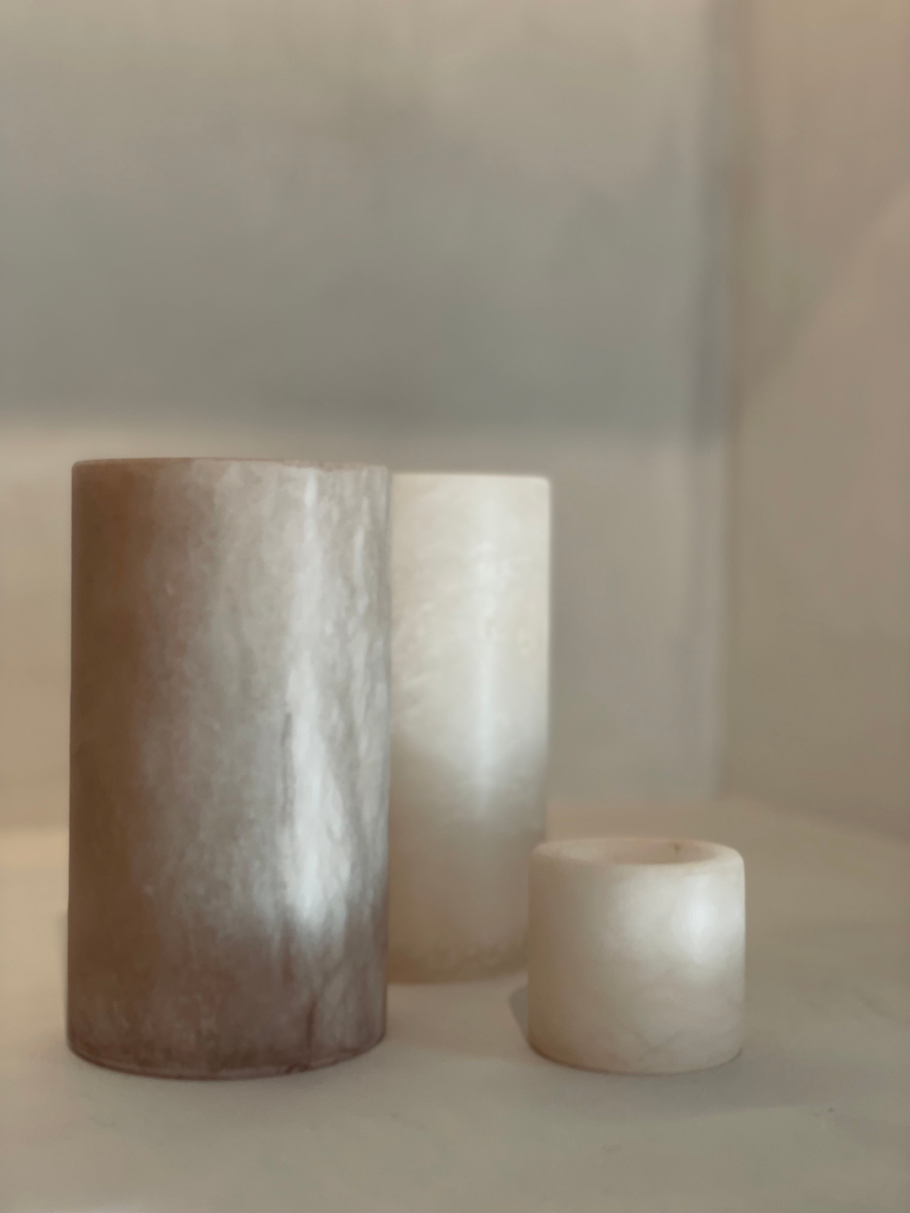 Candle holder alabaster tierra M