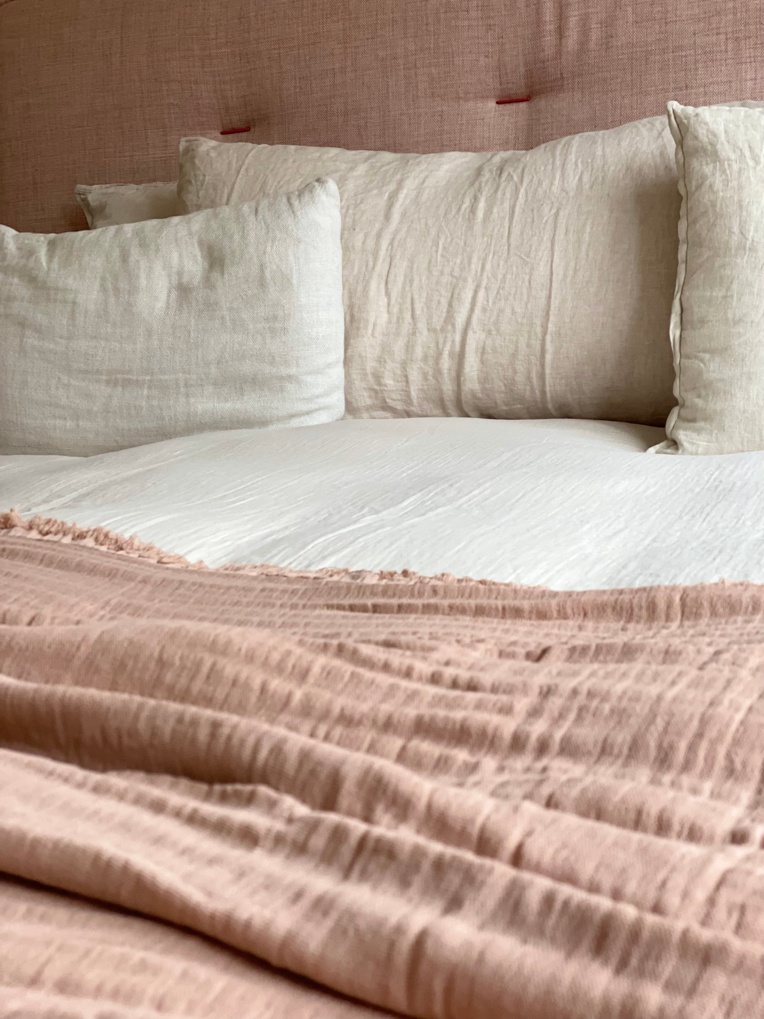 Plaid vieux rose
