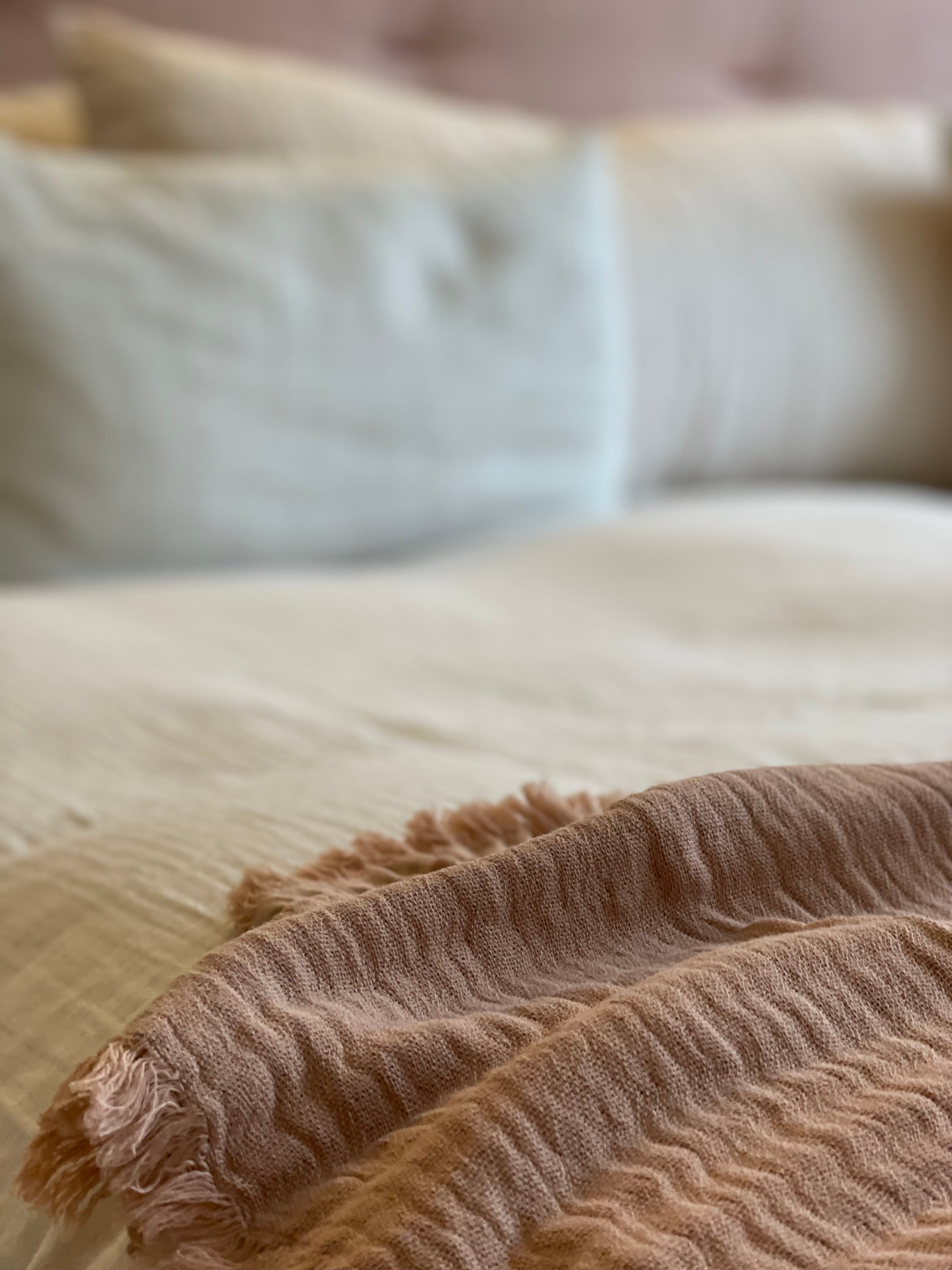 Plaid vieux rose