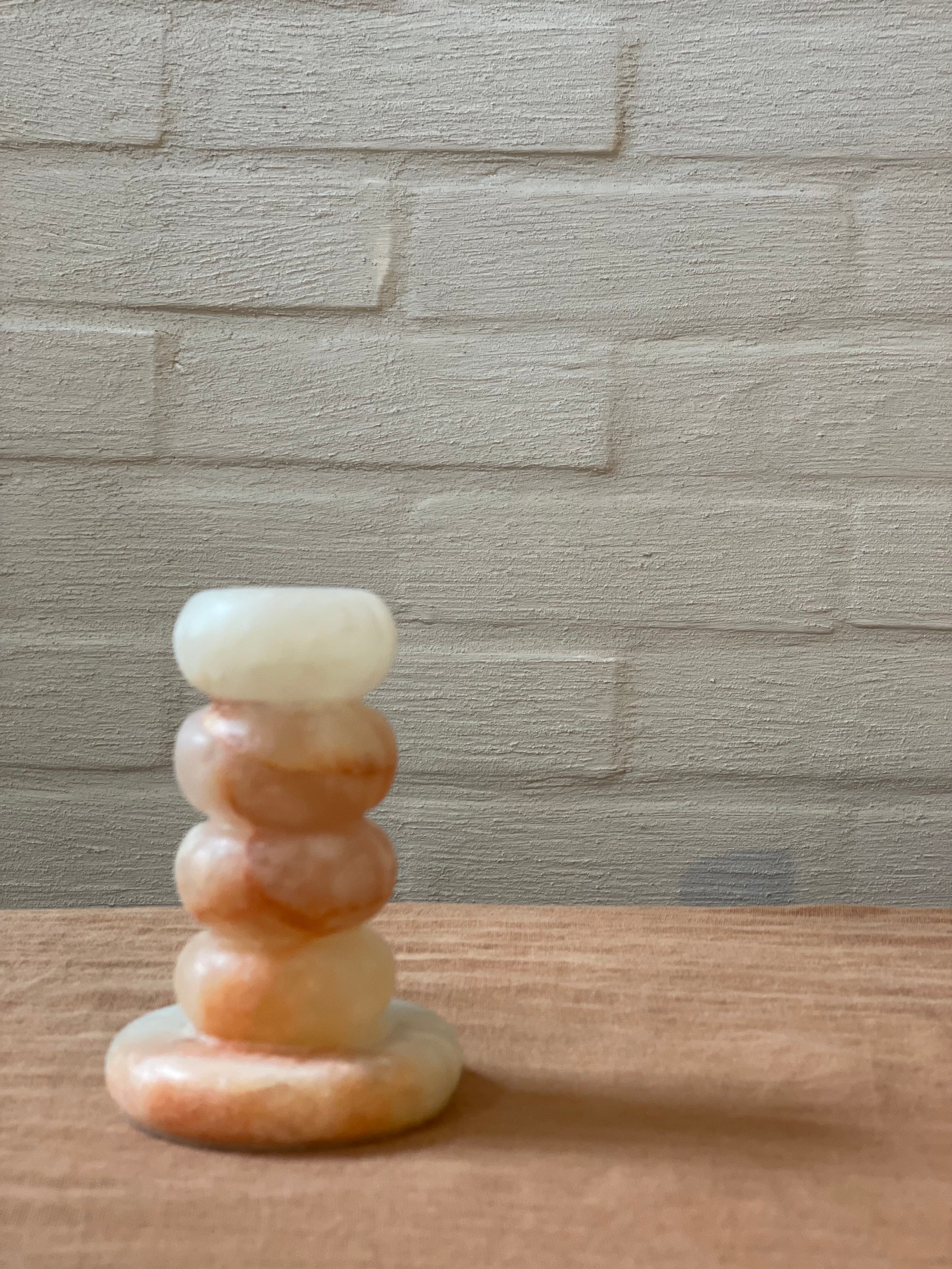 Kandelaar onyx karamel L