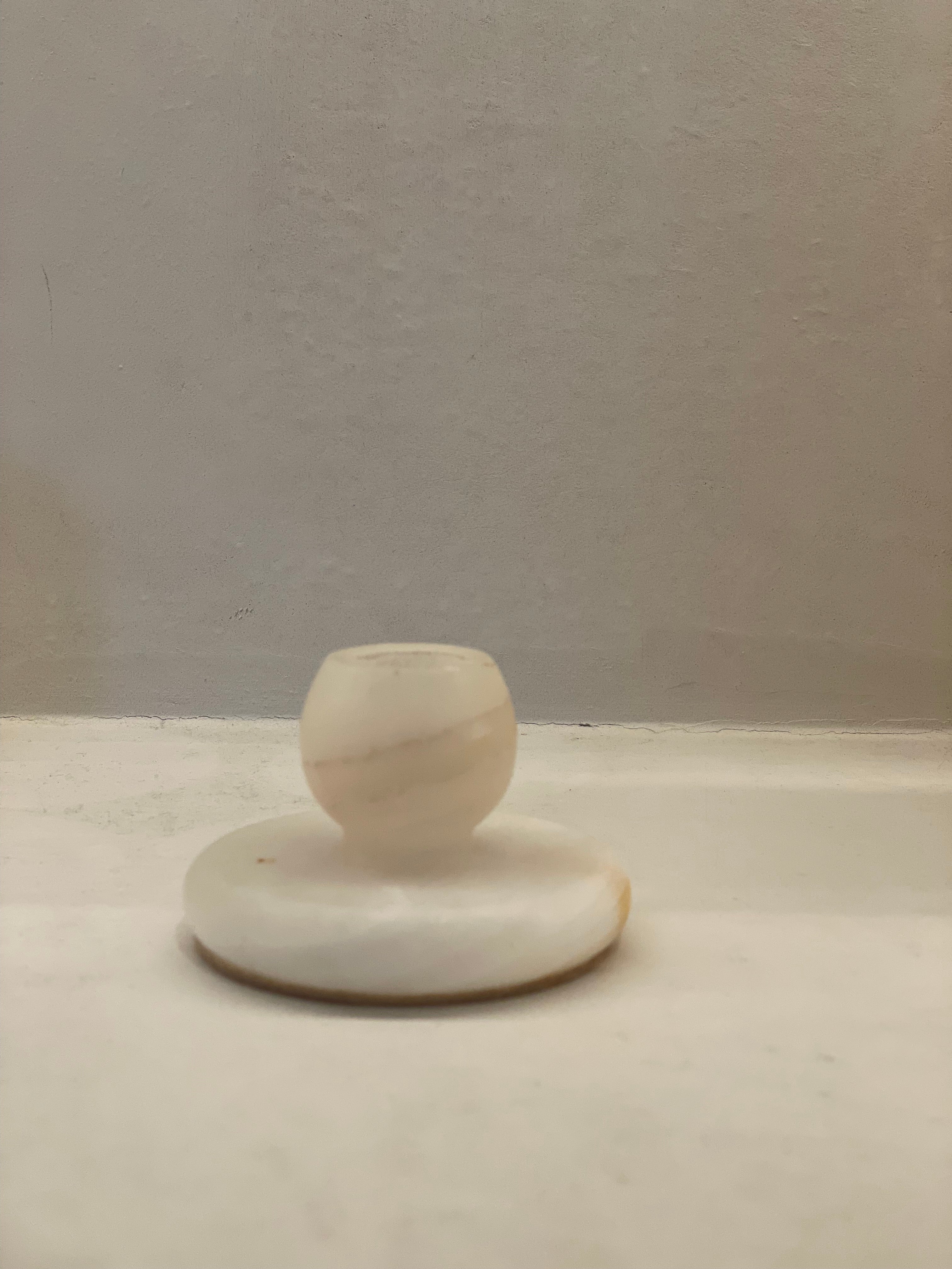 Kandelaar onyx wit S