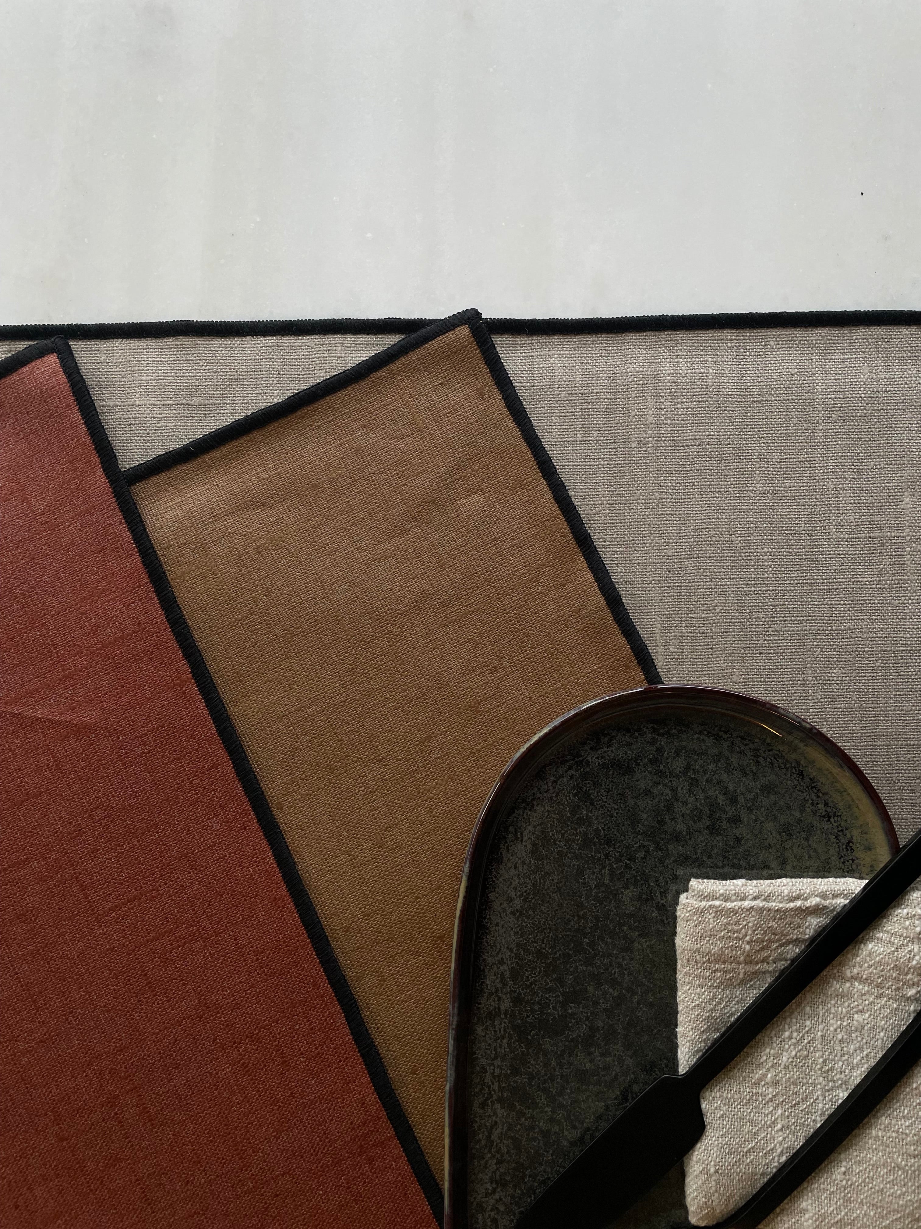 Placemats linen with coating - tartuffo - set of 4