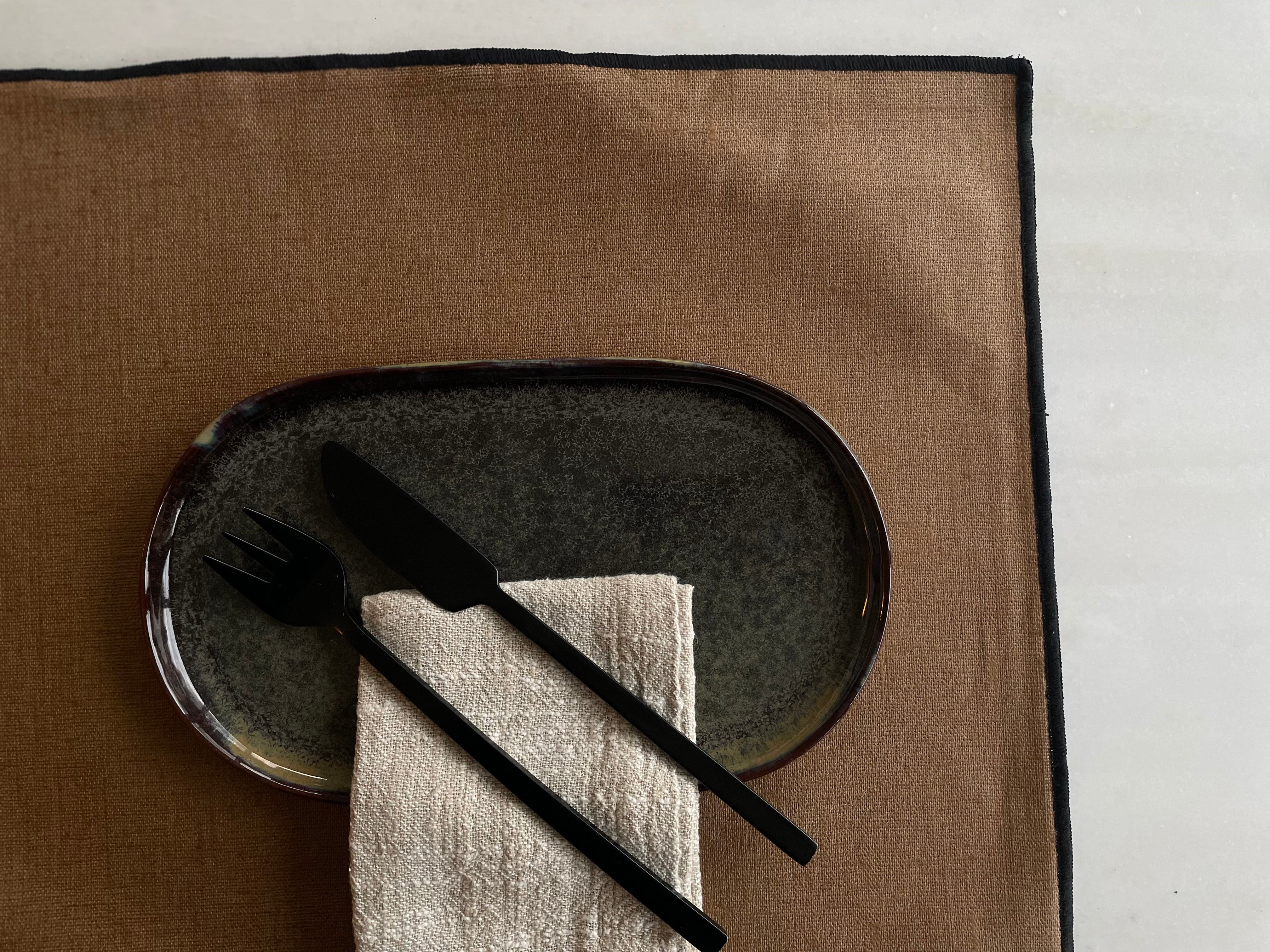 Placemats linen with coating - tartuffo - set of 4