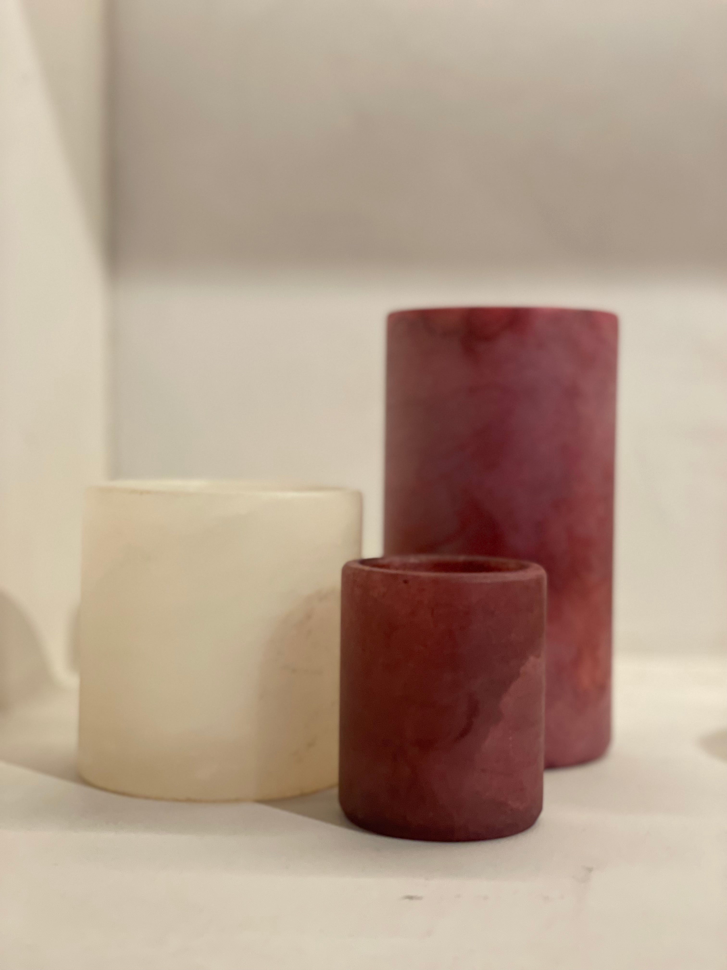 Kaarshouder albaster bordeaux M