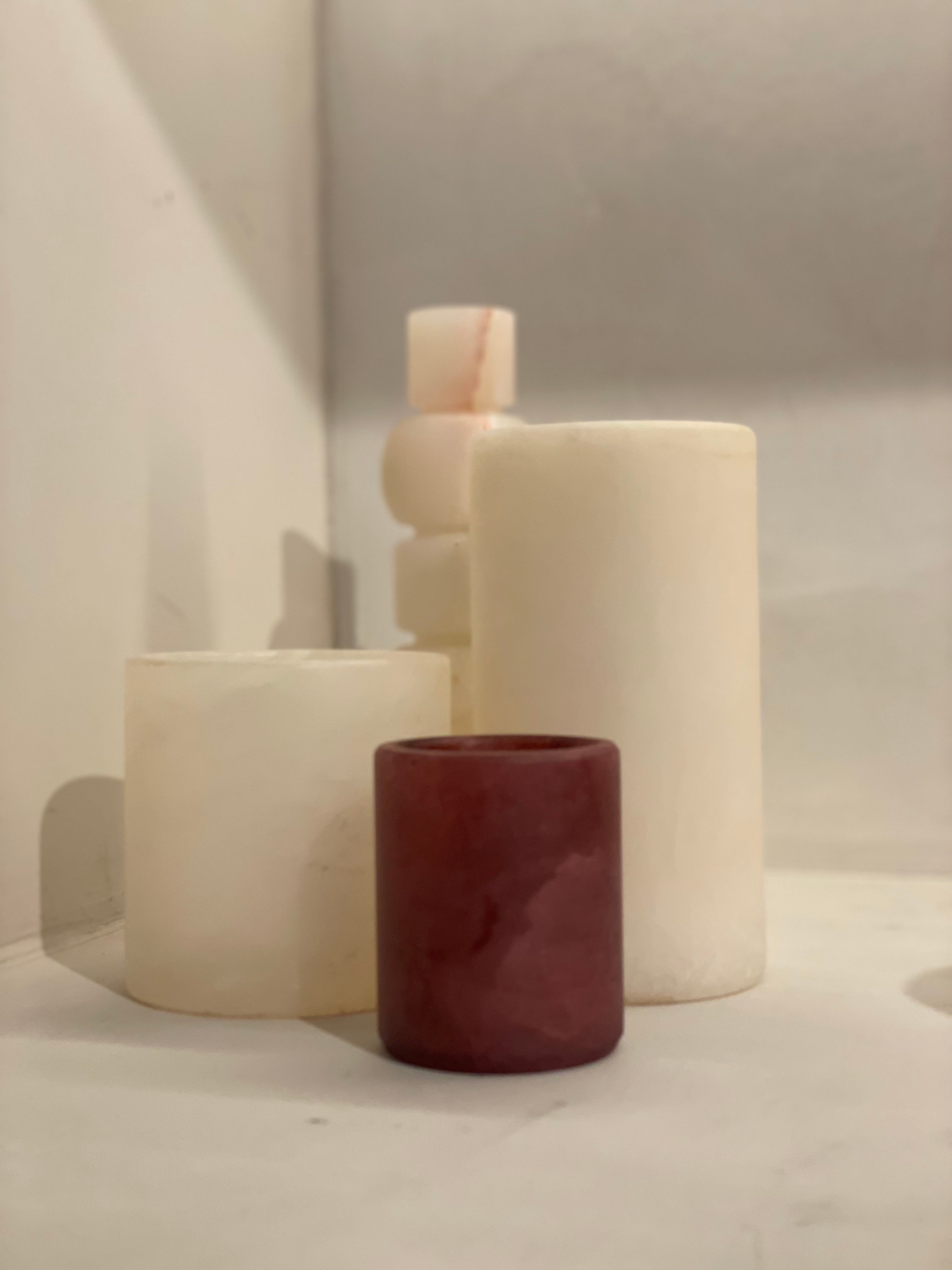 Kaarshouder albaster bordeaux S