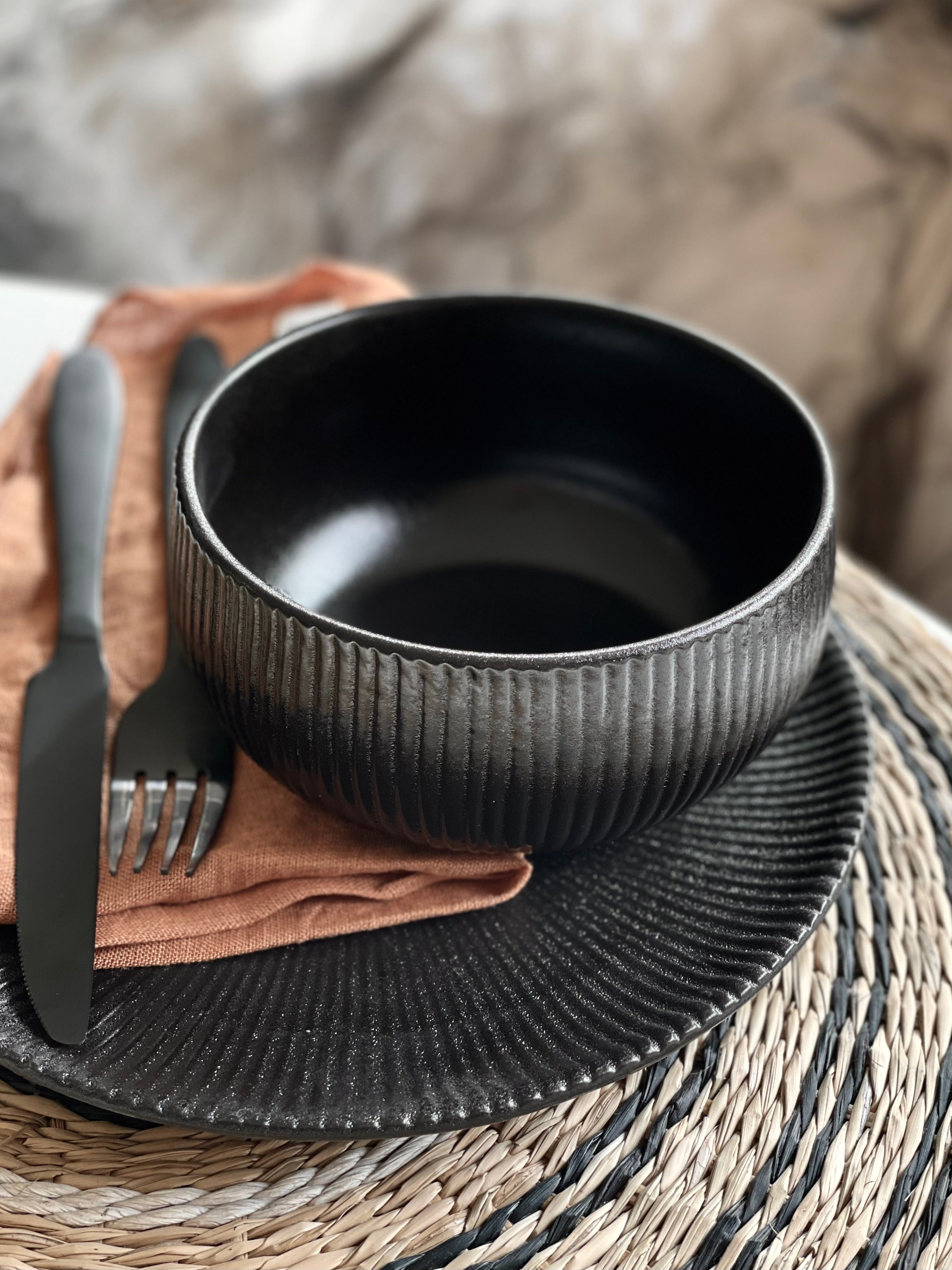 Bestek zwart - set voor 6 personen