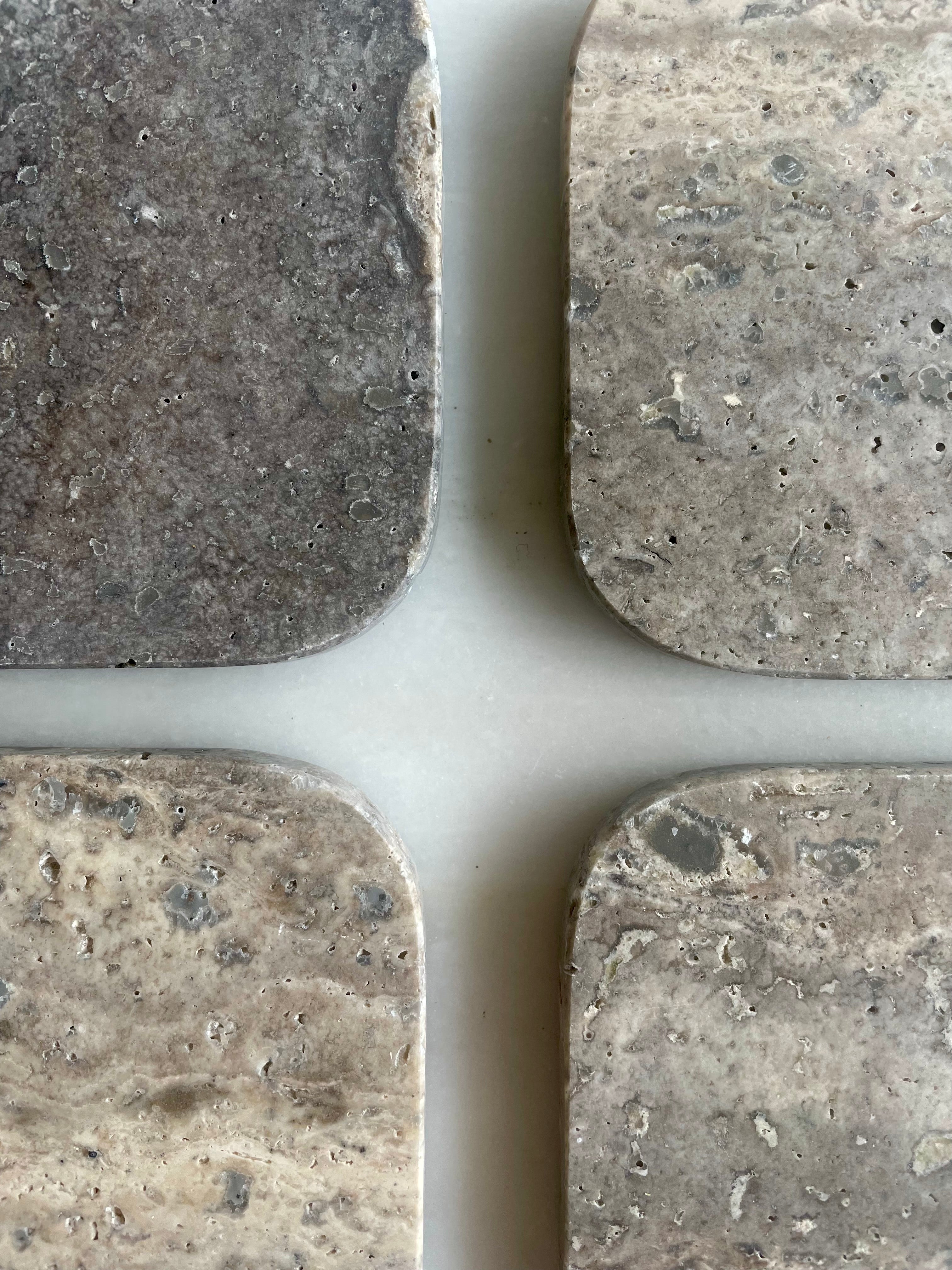 Coasters travertine grey - set of 4