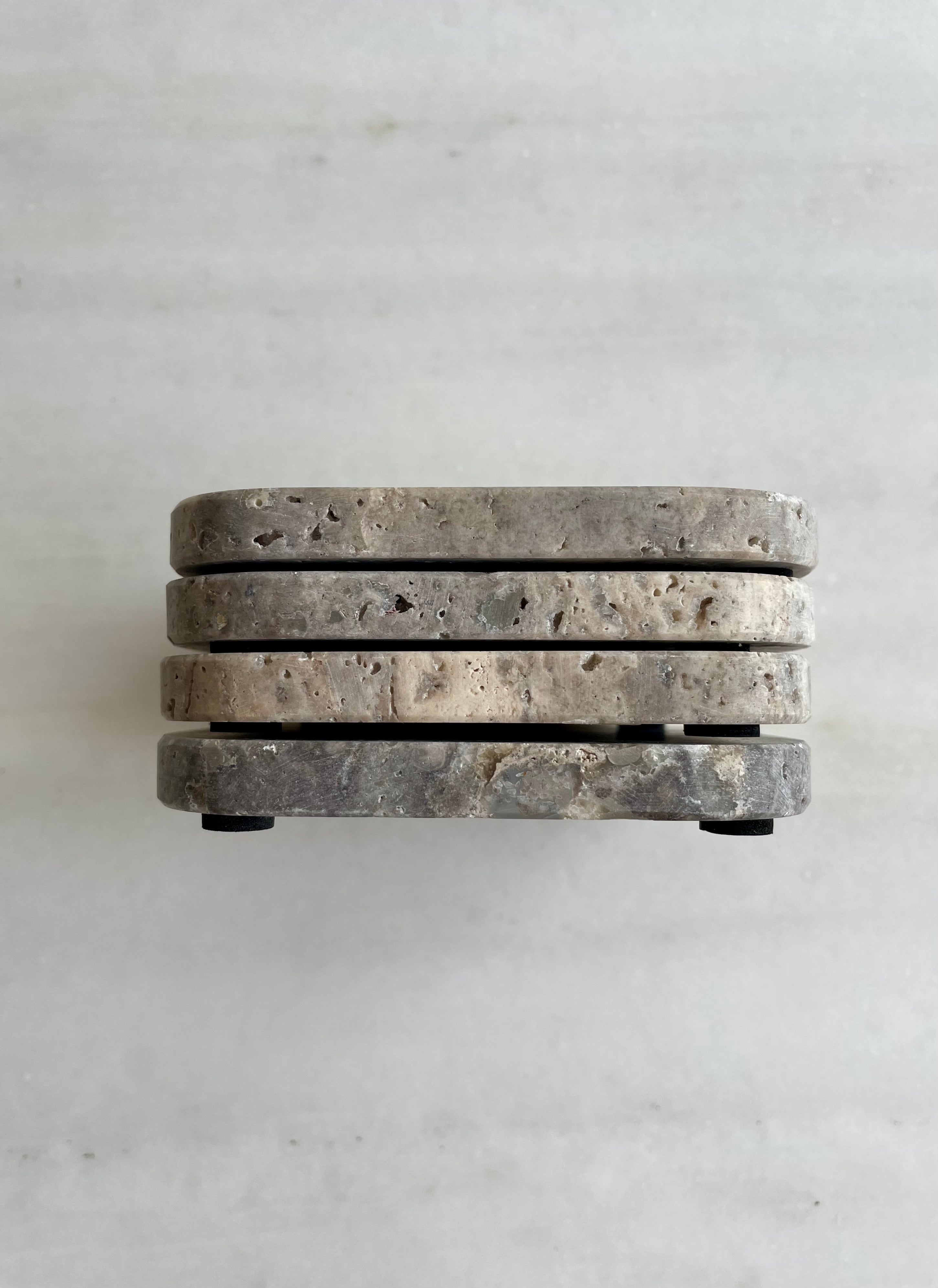 Sous-verres gris travertin - set de 4