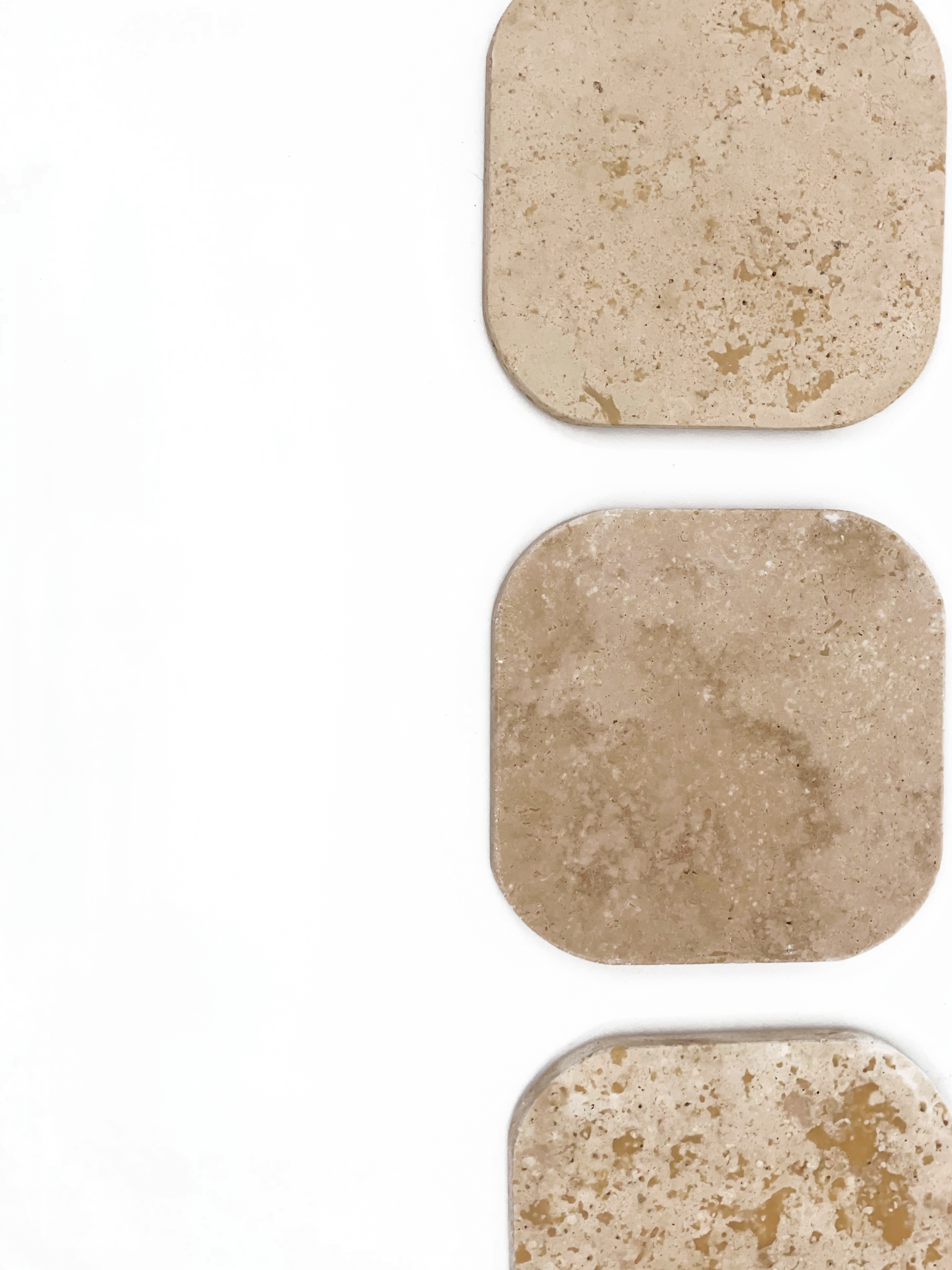 Sous-verres en travertin - lot de 4