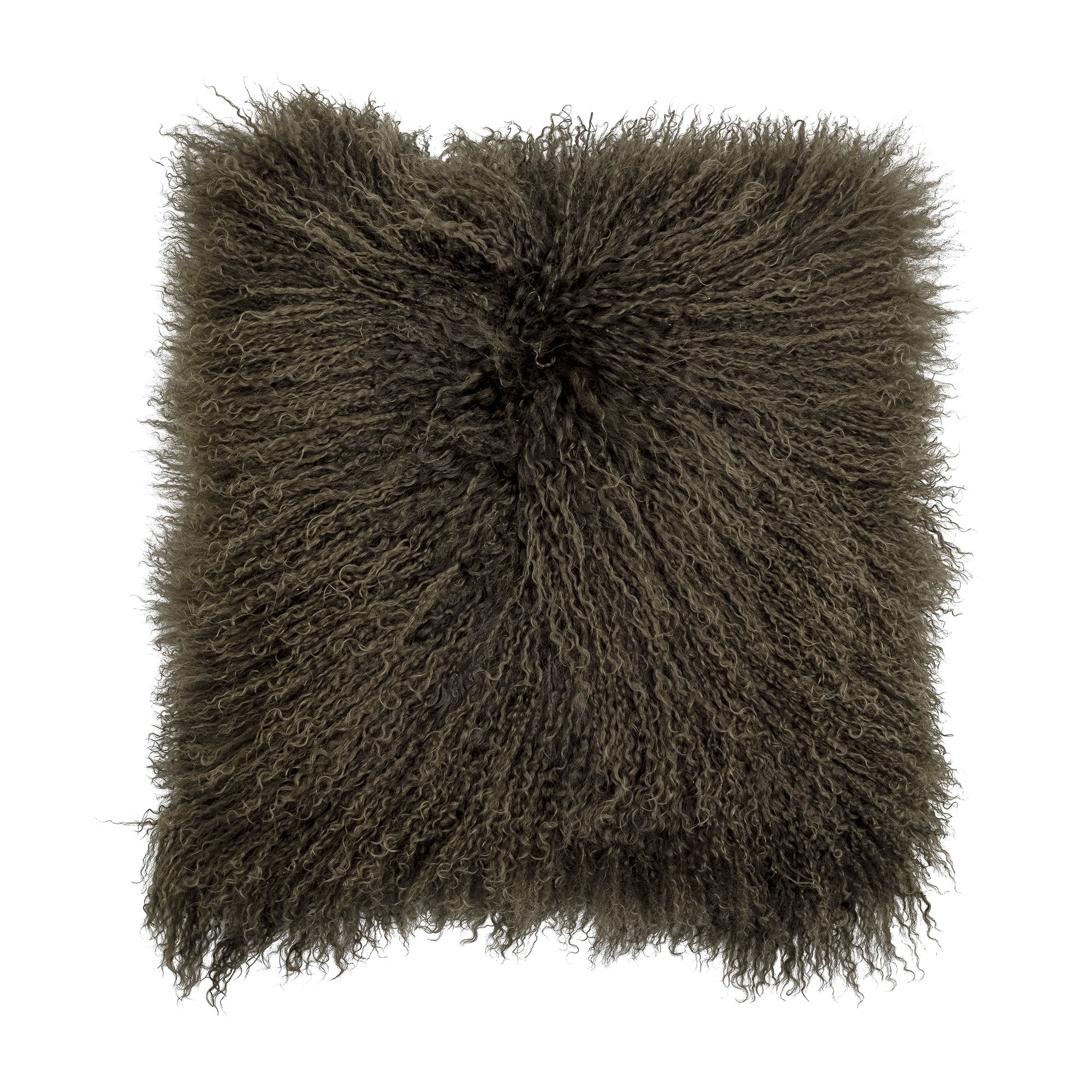 Coussin Pansy en agneau tibétain - vert forêt
