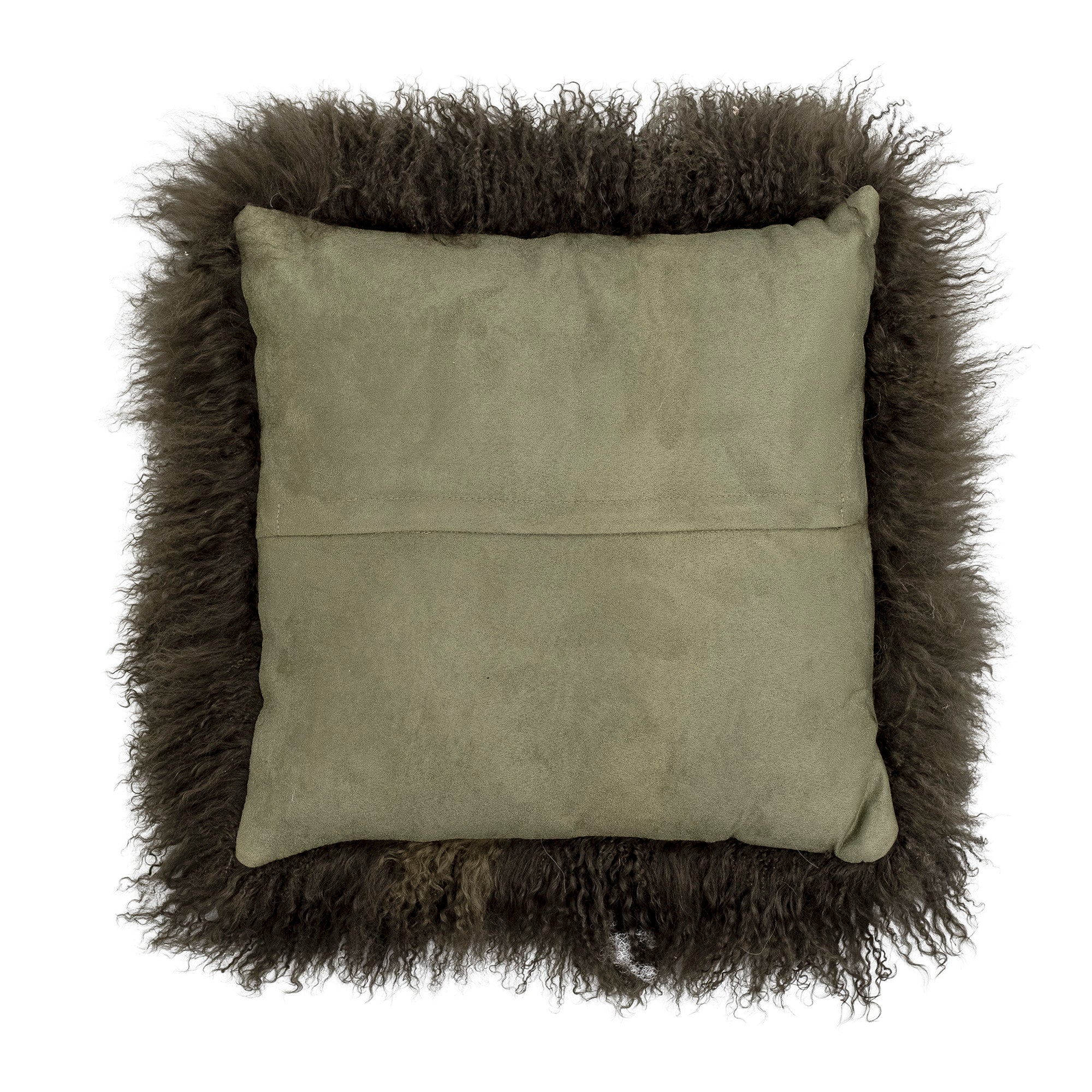 Coussin Pansy en agneau tibétain - vert forêt