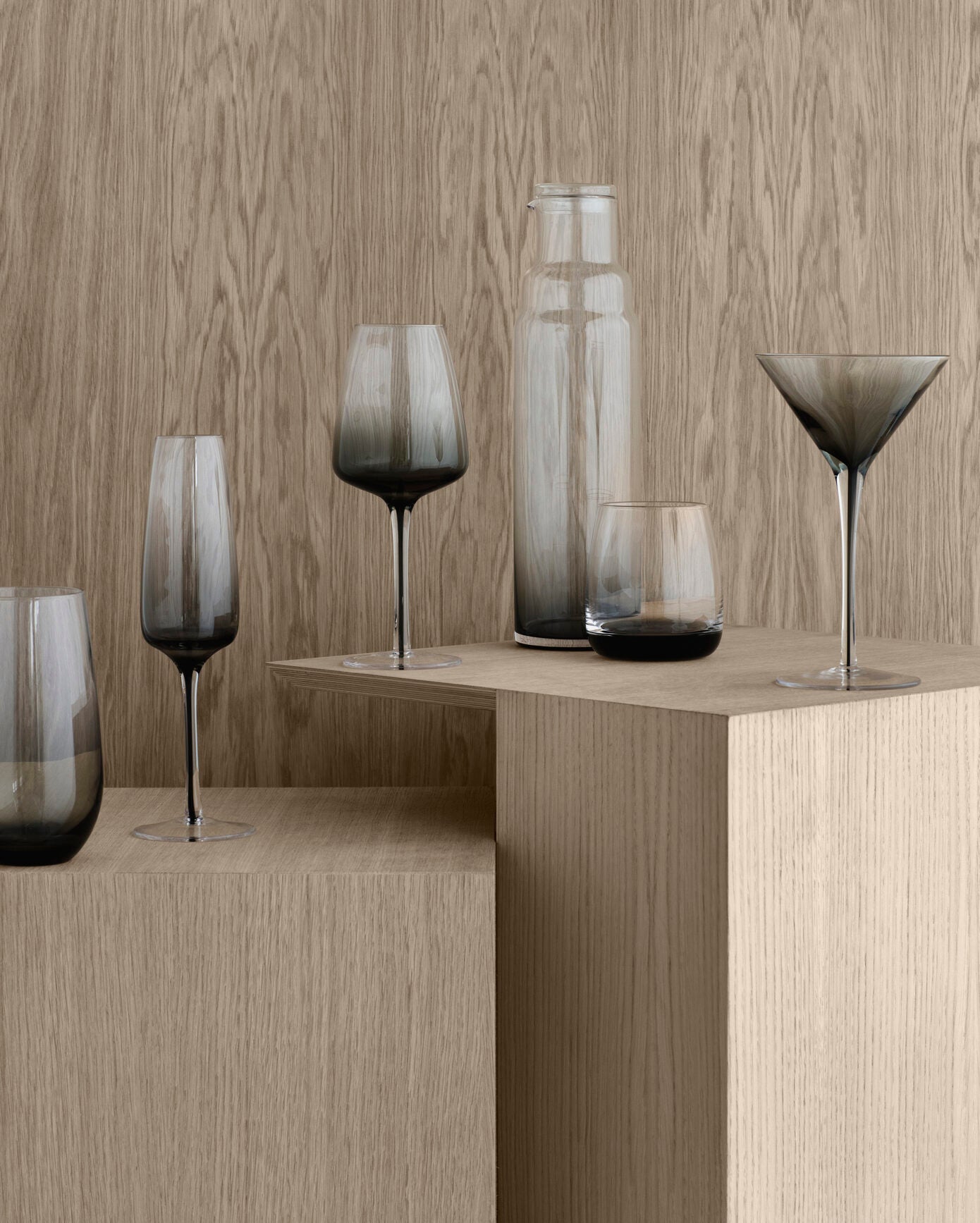 Glazen zwart - set van 4