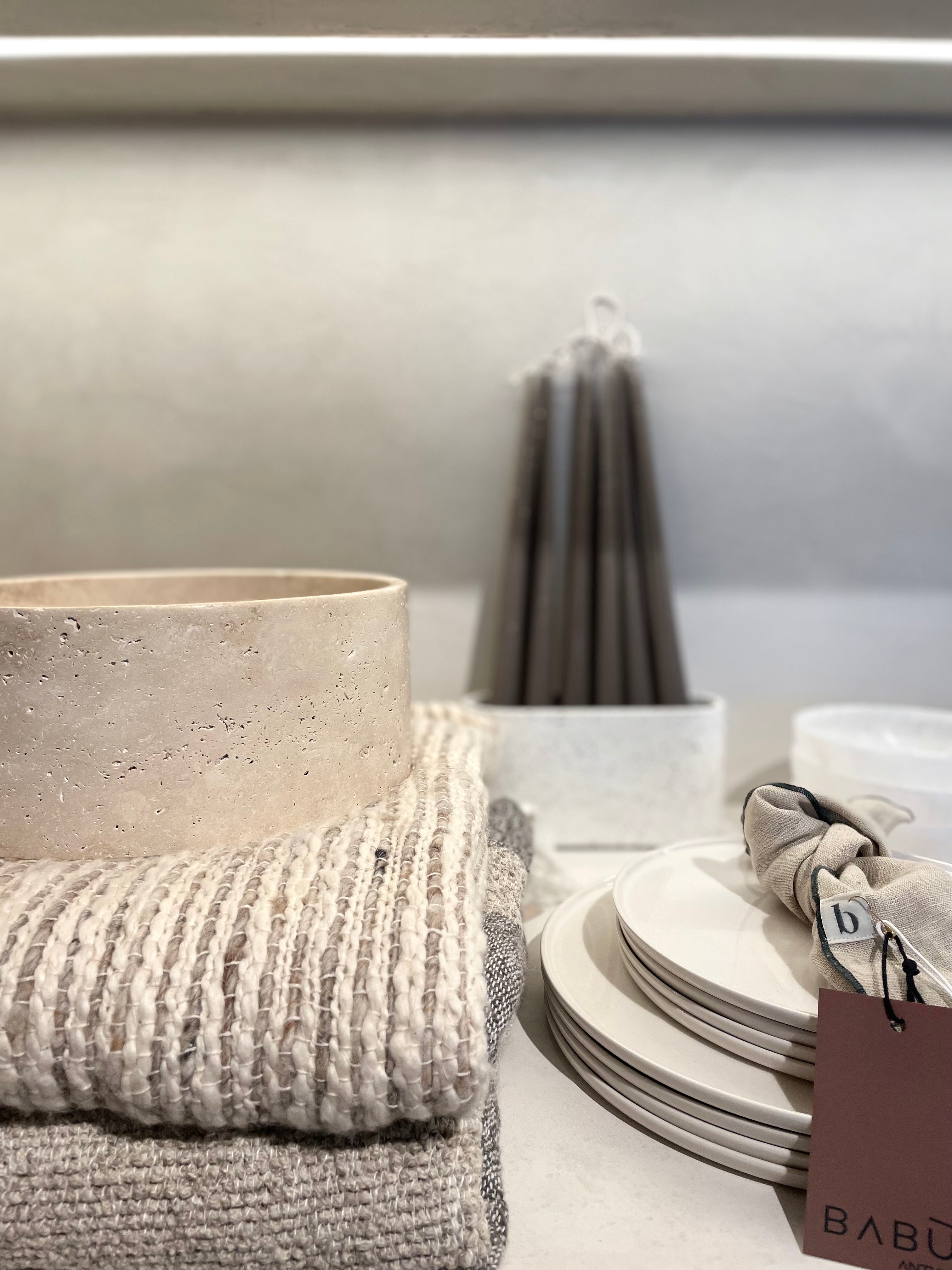 Travertine fruit bowl