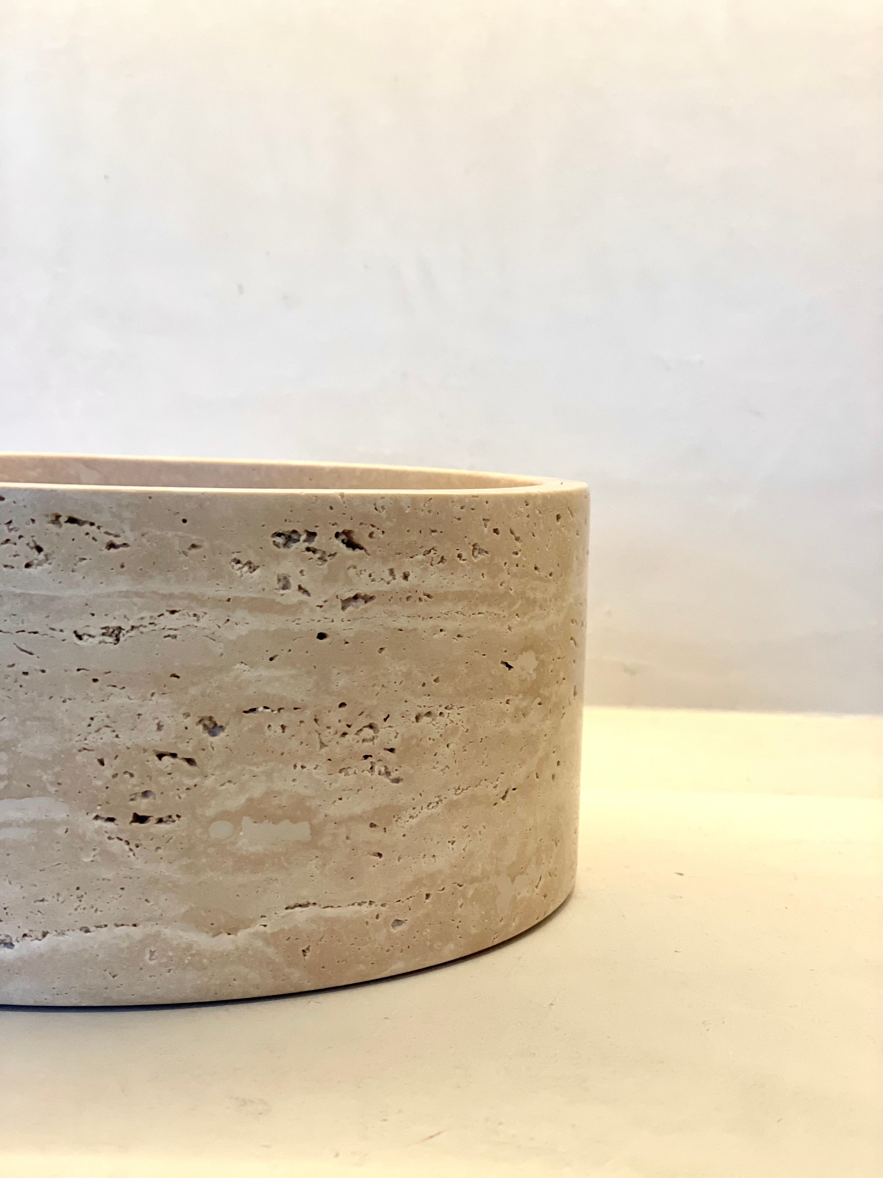 Travertine fruit bowl