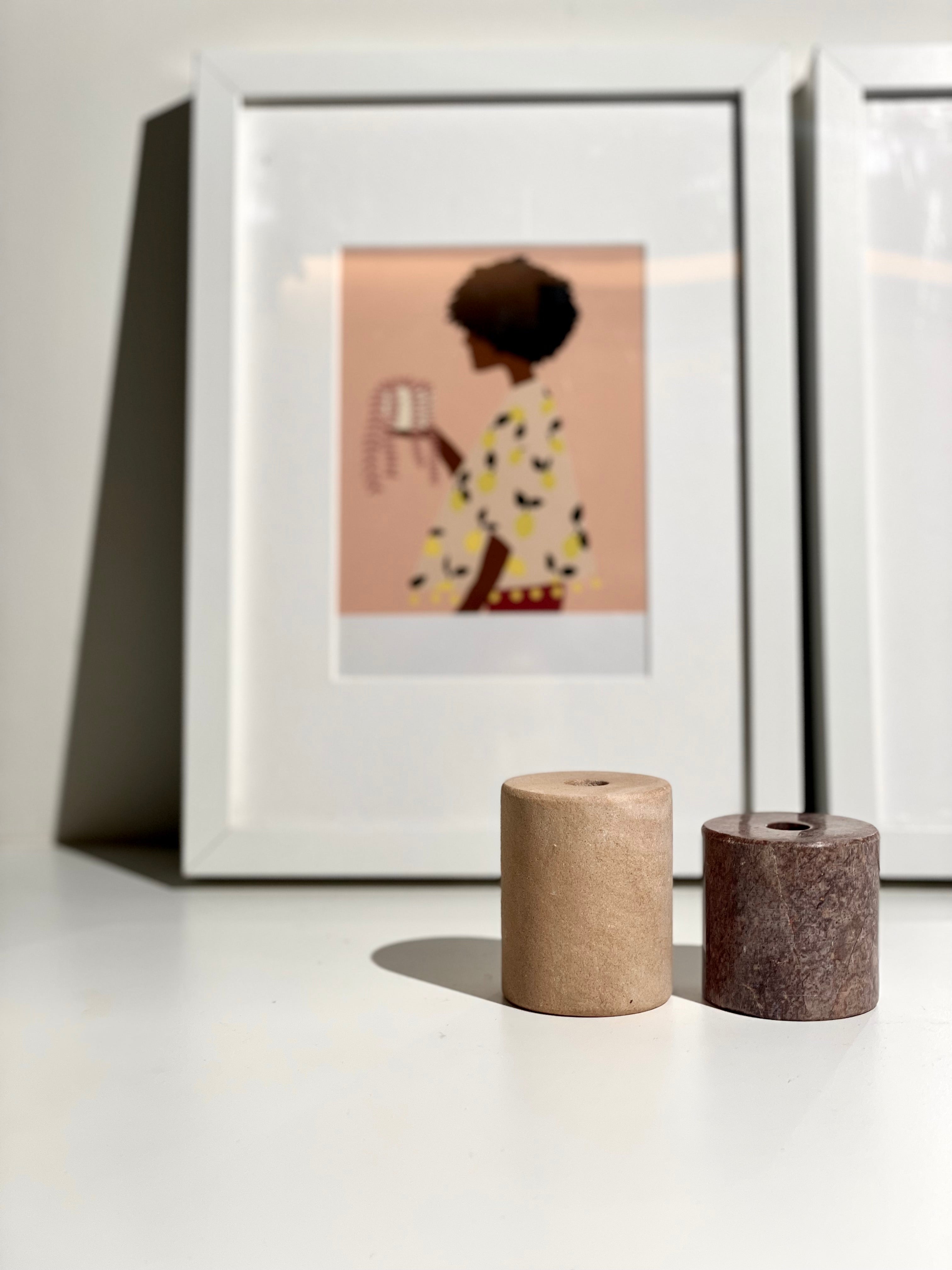 Lava candlesticks - set of 2
