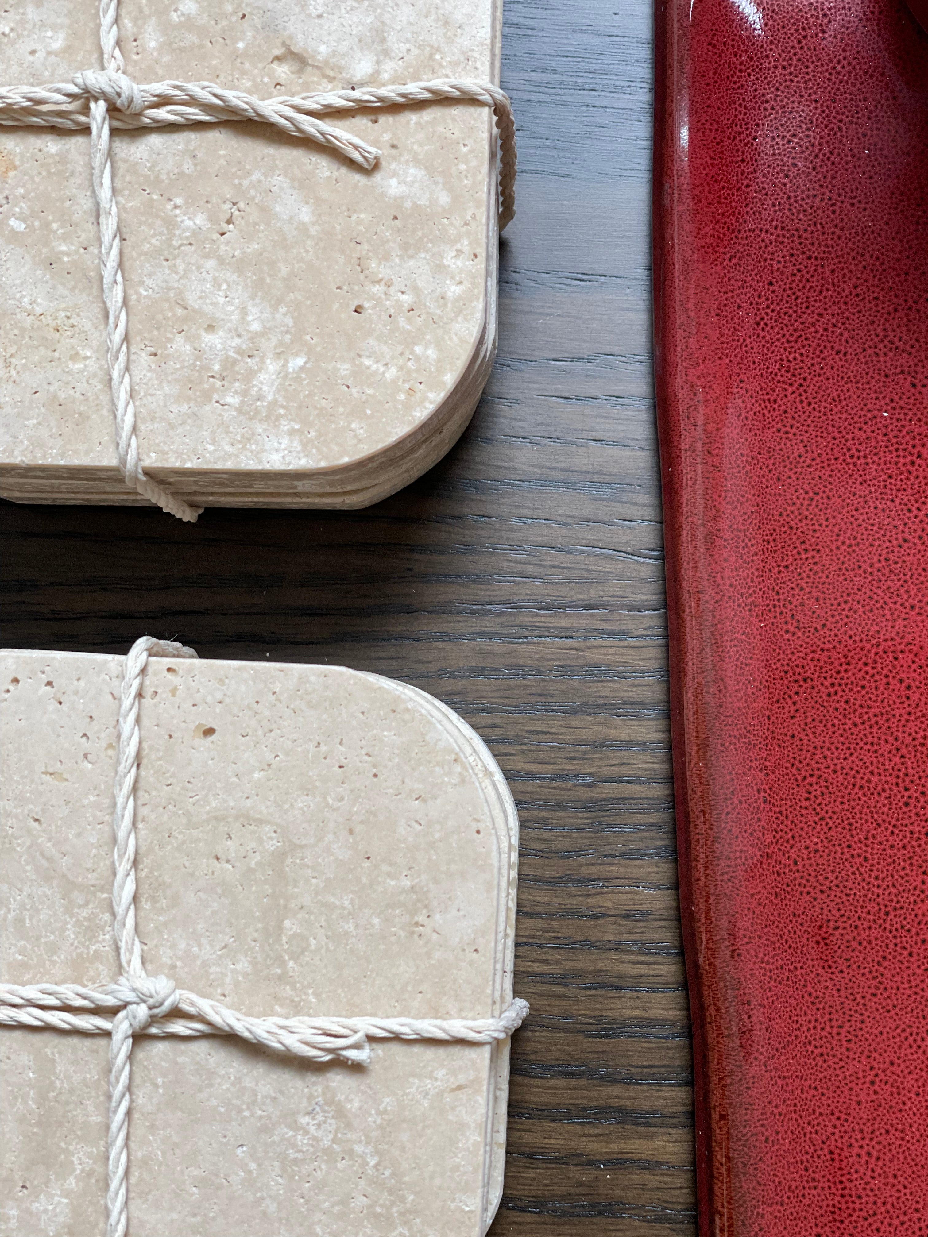 Sous-verres en travertin - lot de 4