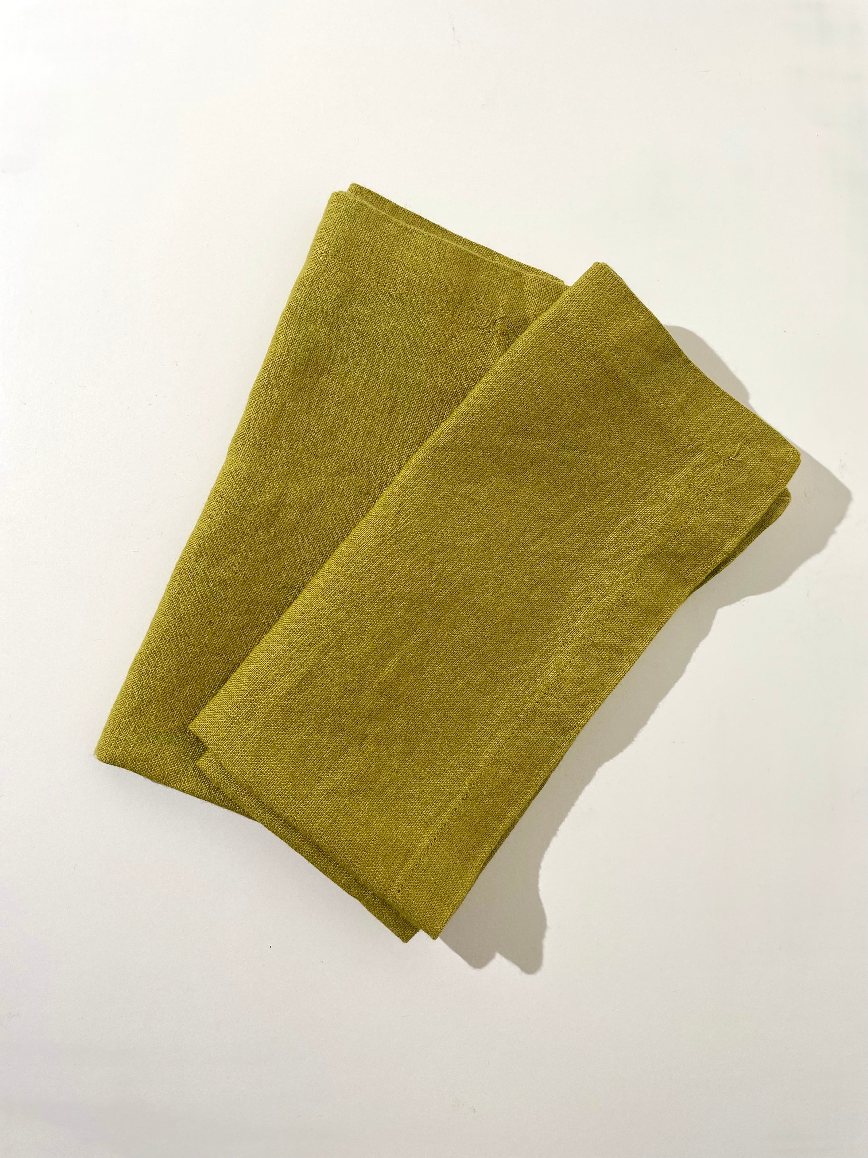 Moss green linen napkins - set of 4