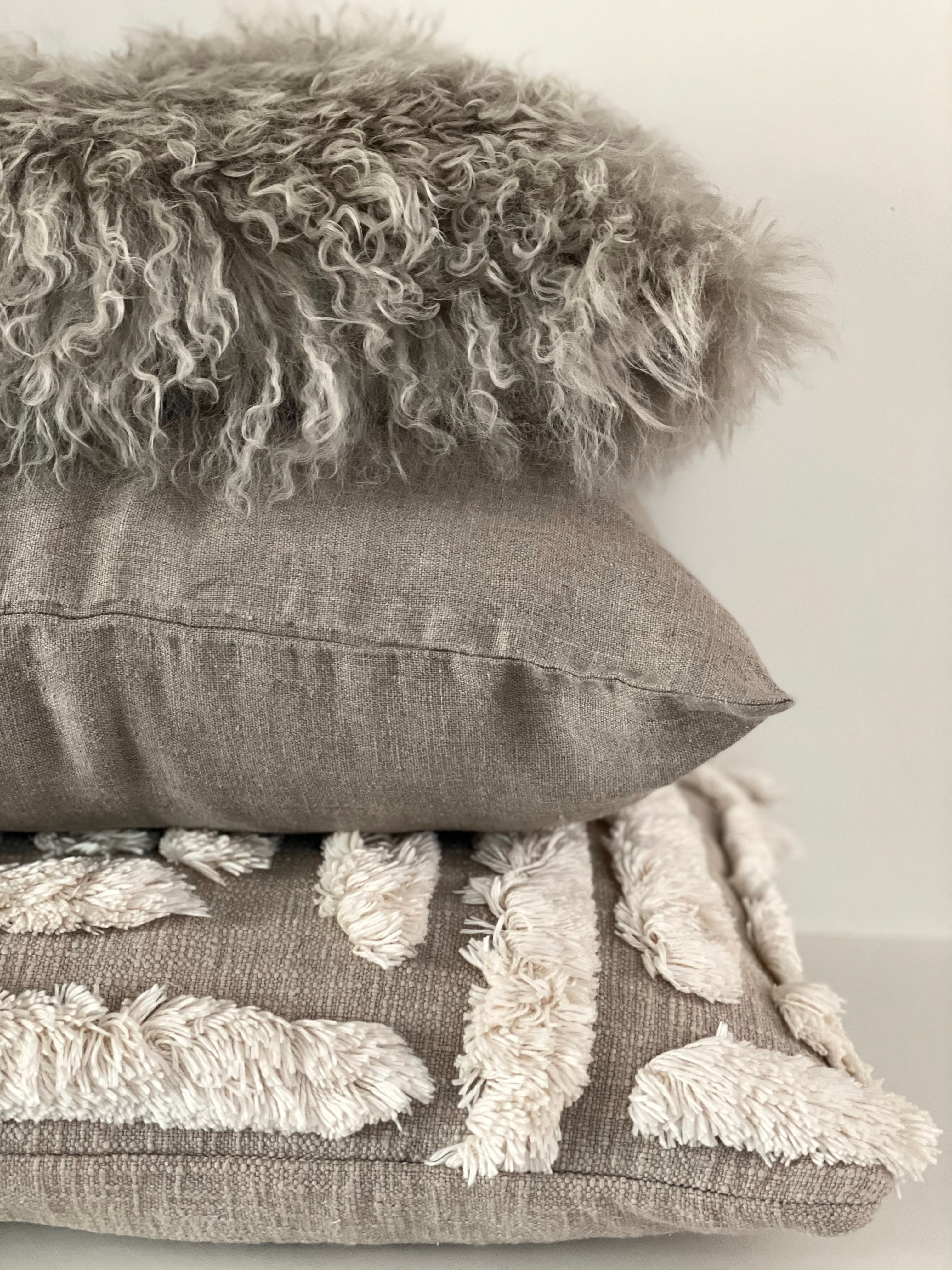 Coussin couverture en lin - Naturel