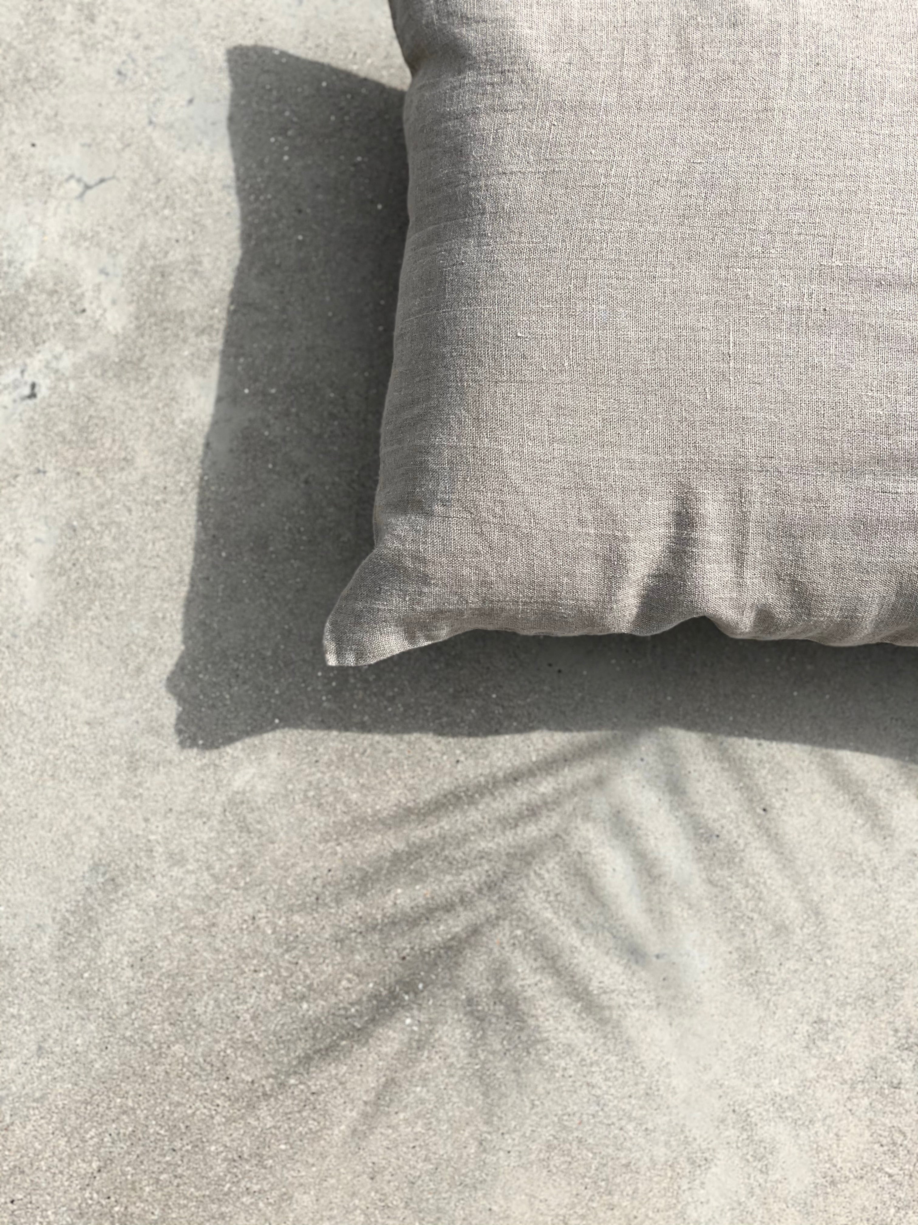Coussin couverture en lin - Naturel