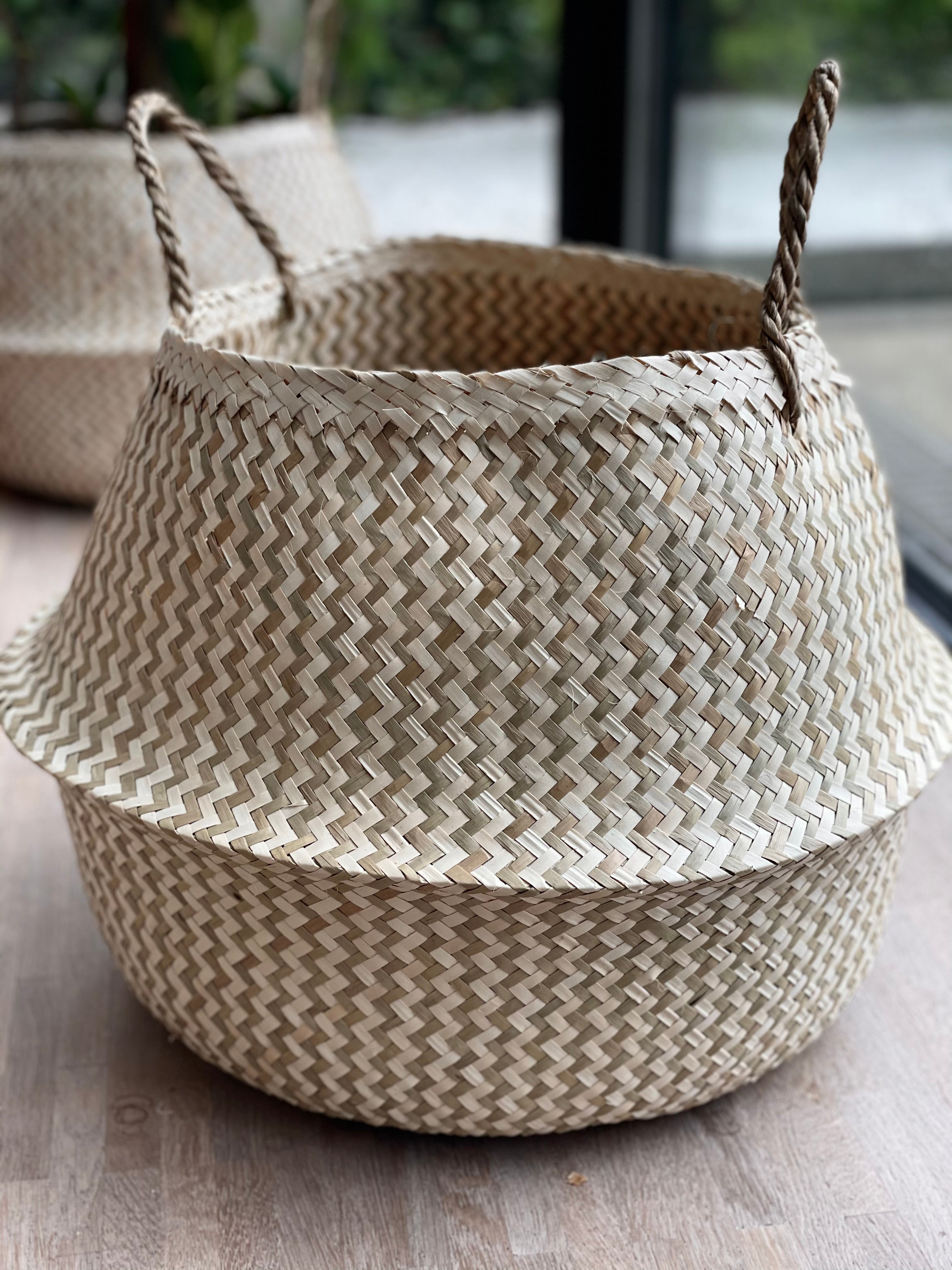 Panier de rangement en jonc de mer Varny