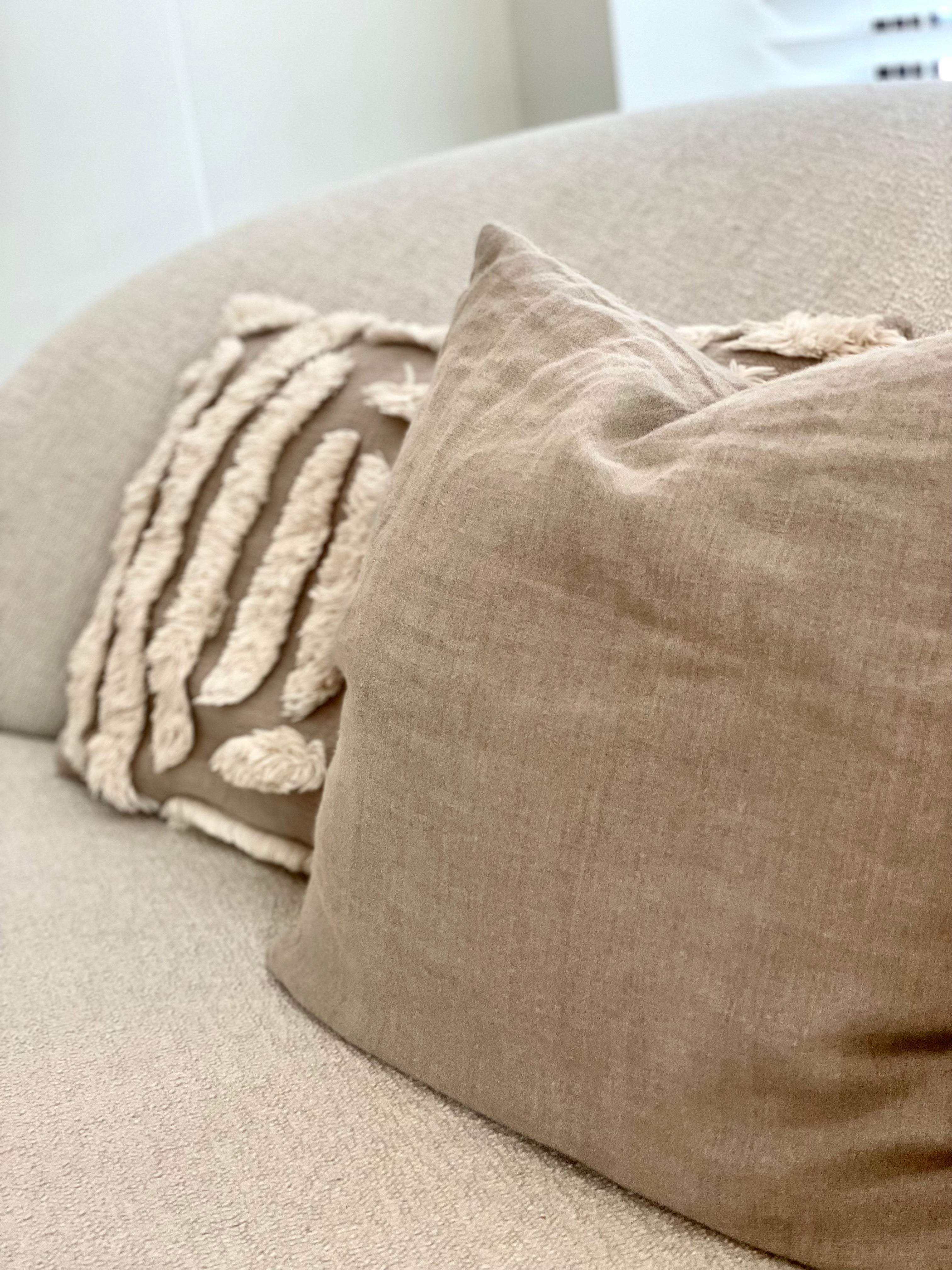 Coussin couverture en lin - Naturel