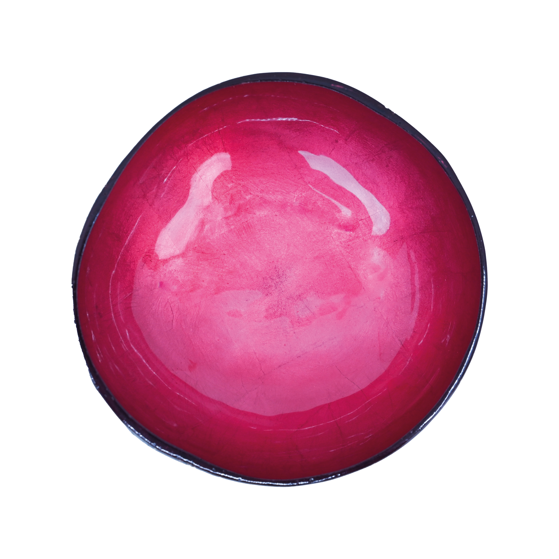 Coconut Bowl - Dark Pink Metallic Leaf