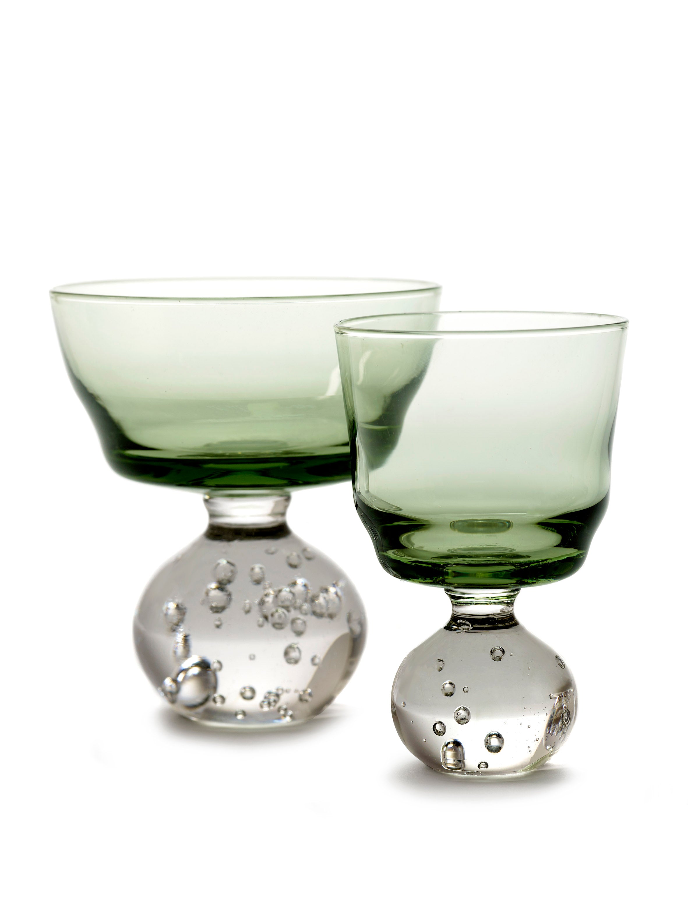 Glazen op voet - set van 6 - Eternal Snow - Groen