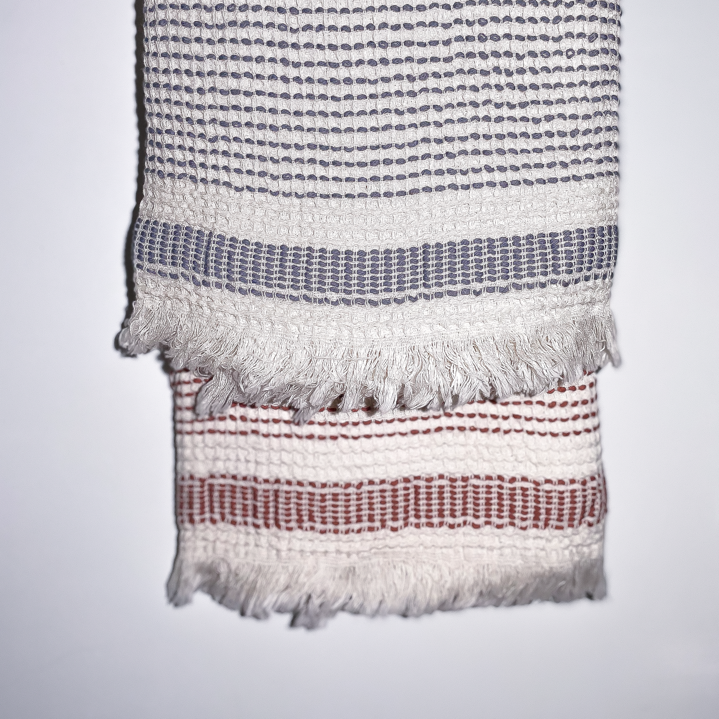 Handdoek Waffle grijs-blauw