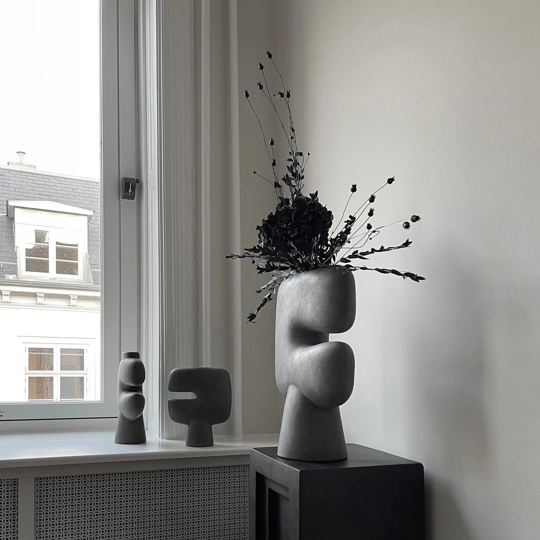 Mini vase Tribal - Gris foncé