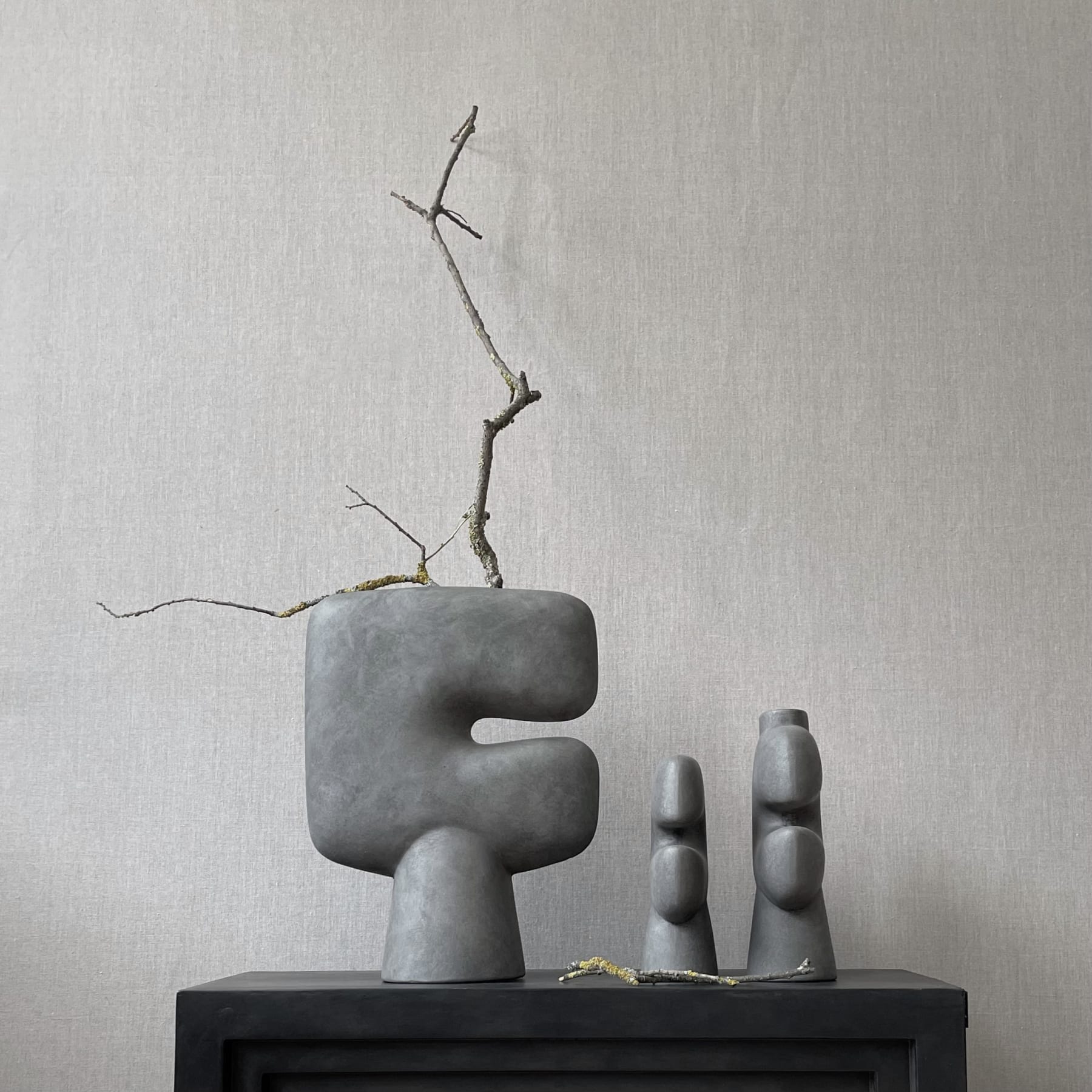 Mini vase Tribal - Gris foncé