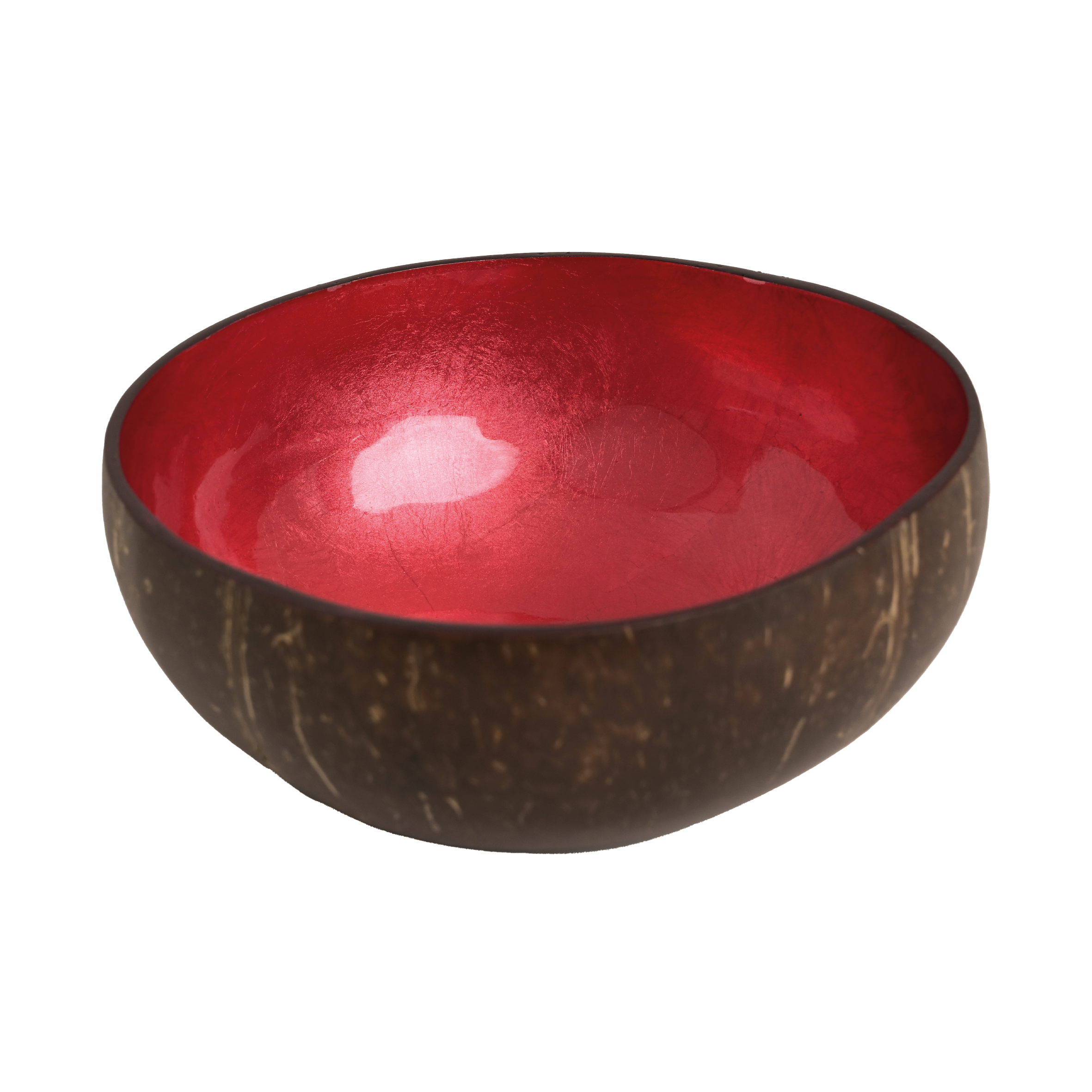 Coconut Bowl - Dark Pink Metallic Leaf